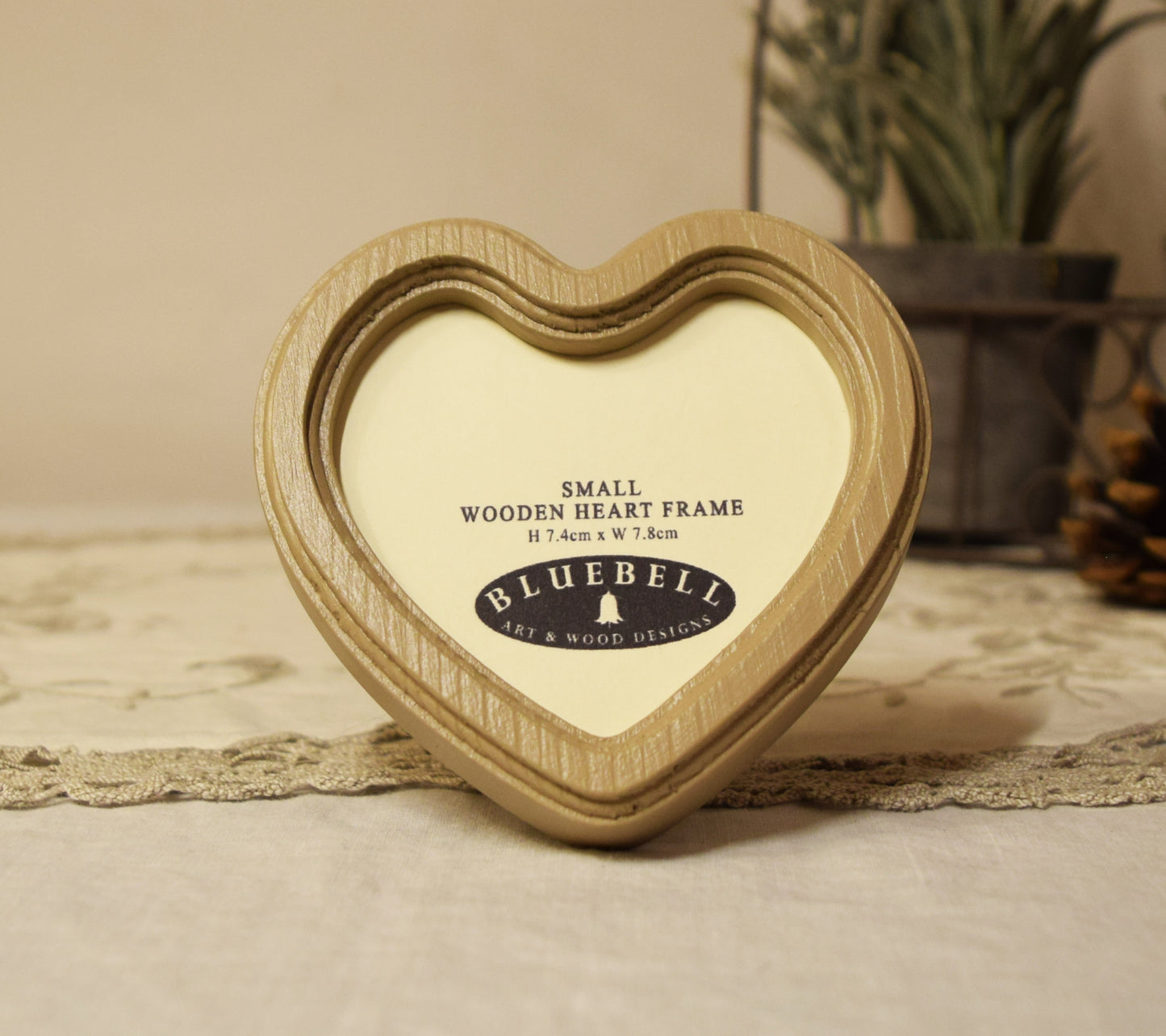 Latte 3" x 3" Heart Handmade Wooden Photo Picture Frame