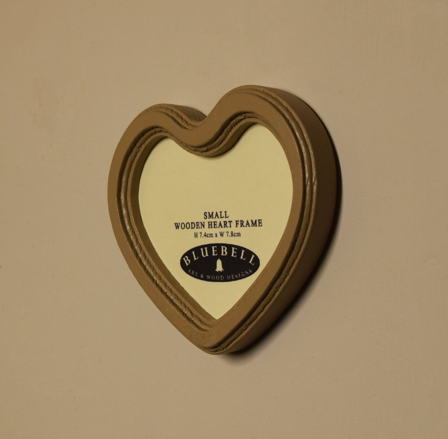 Latte 3" x 3" Heart Handmade Wooden Photo Picture Frame