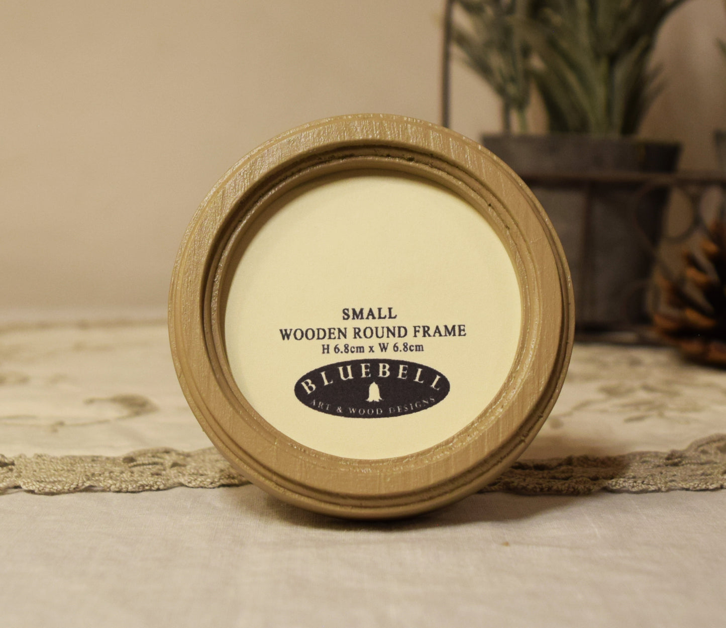 Latte 2.5" x 2.5" Round Handmade Wooden Photo Picture Frame