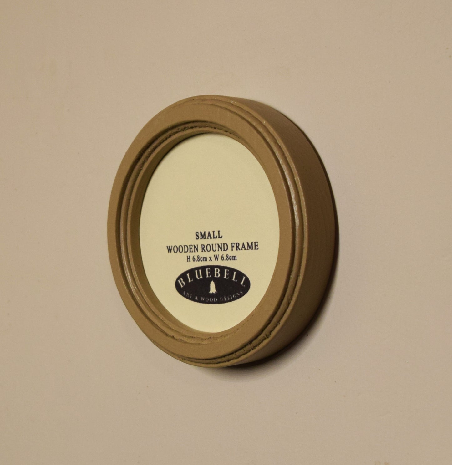 Latte 2.5" x 2.5" Round Handmade Wooden Photo Picture Frame