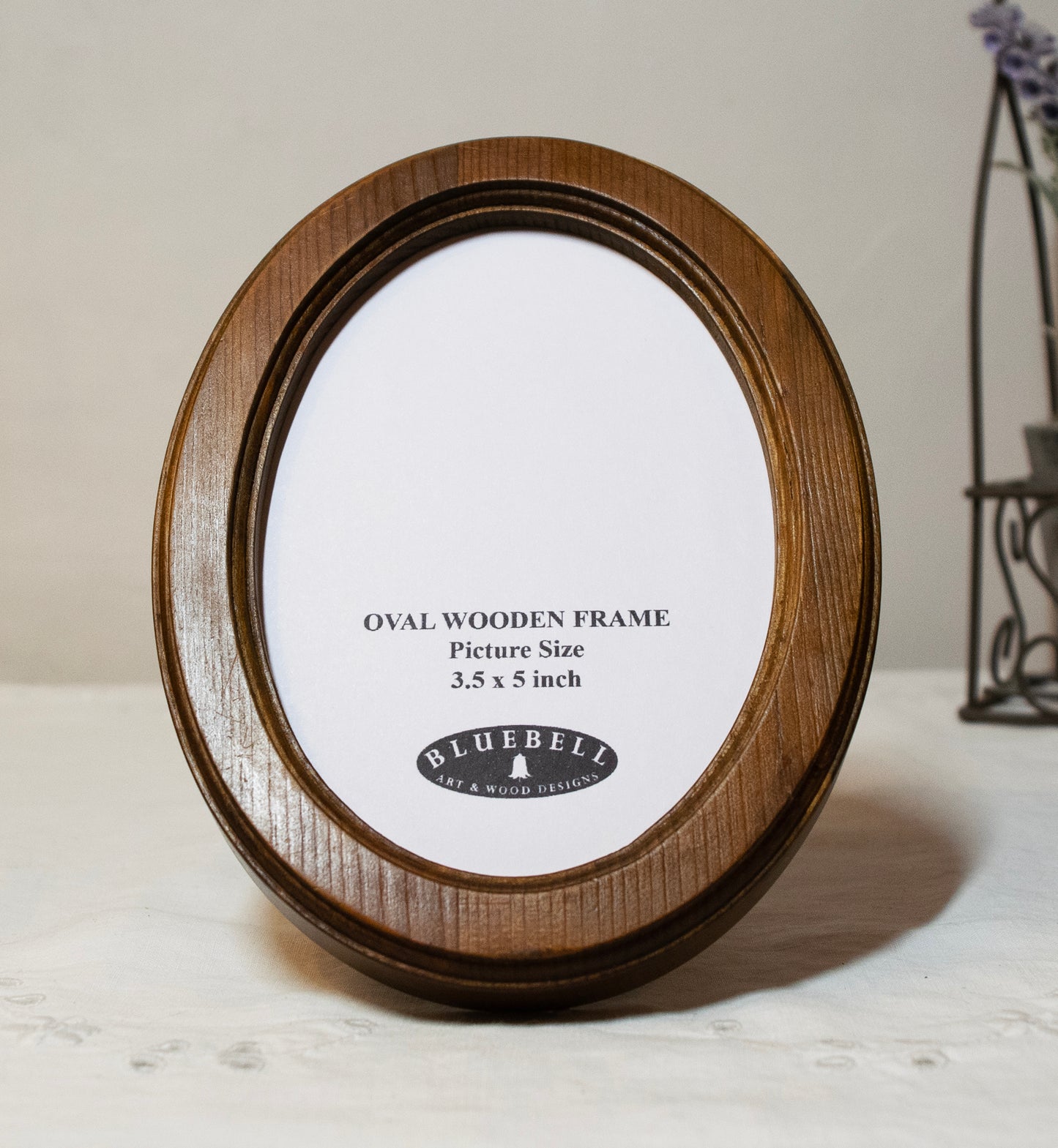 Light Oak 3.5" x 5" Oval Handmade Wooden Photo Picture Frame