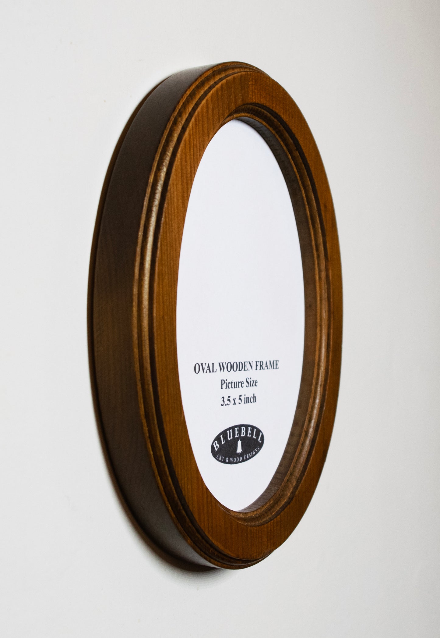 Light Oak 3.5" x 5" Oval Handmade Wooden Photo Picture Frame