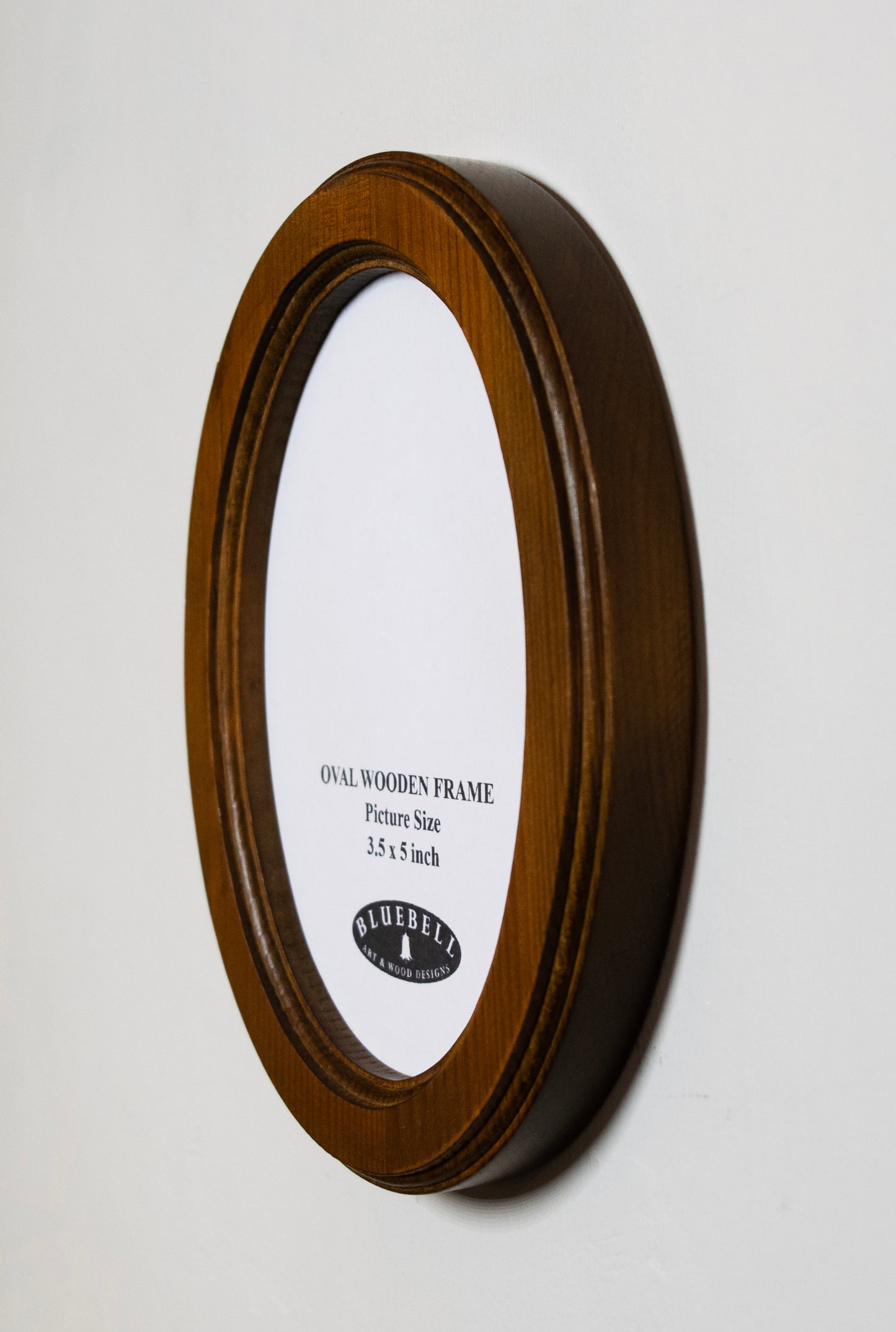 Light Oak 3.5" x 5" Oval Handmade Wooden Photo Picture Frame