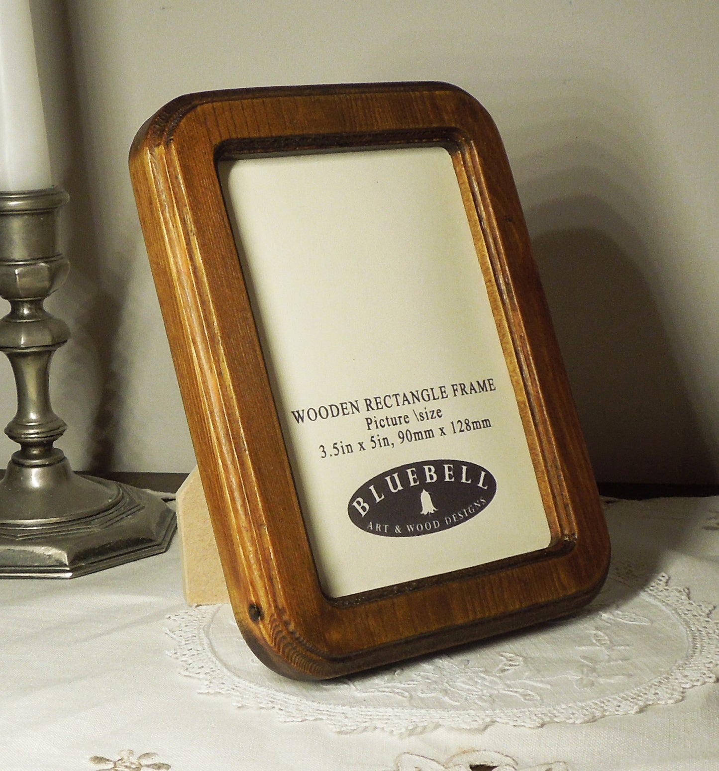 Light Oak 3.5" x 5" Rectangle Roman Edged Handmade Wooden Photo Picture Frame