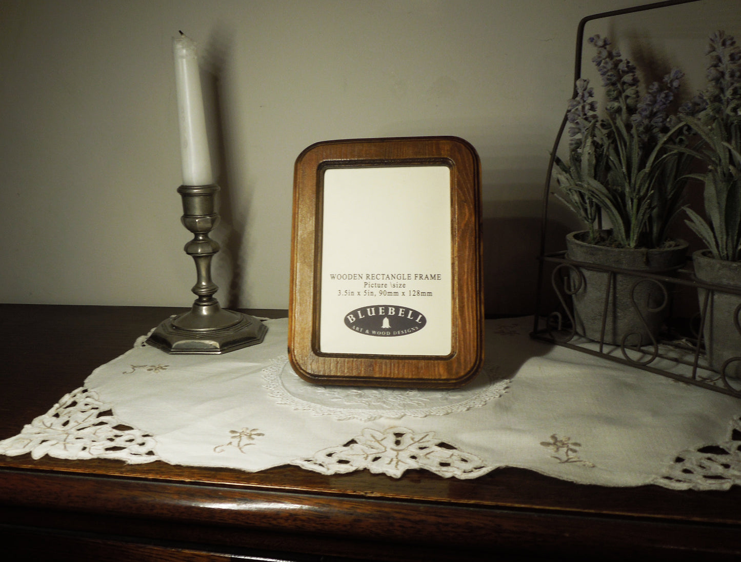 Light Oak 3.5" x 5" Rectangle Roman Edged Handmade Wooden Photo Picture Frame