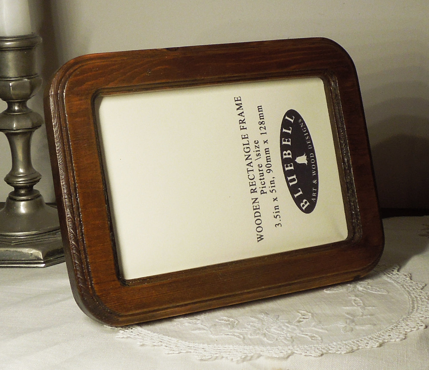 Light Oak 3.5" x 5" Rectangle Roman Edged Handmade Wooden Photo Picture Frame