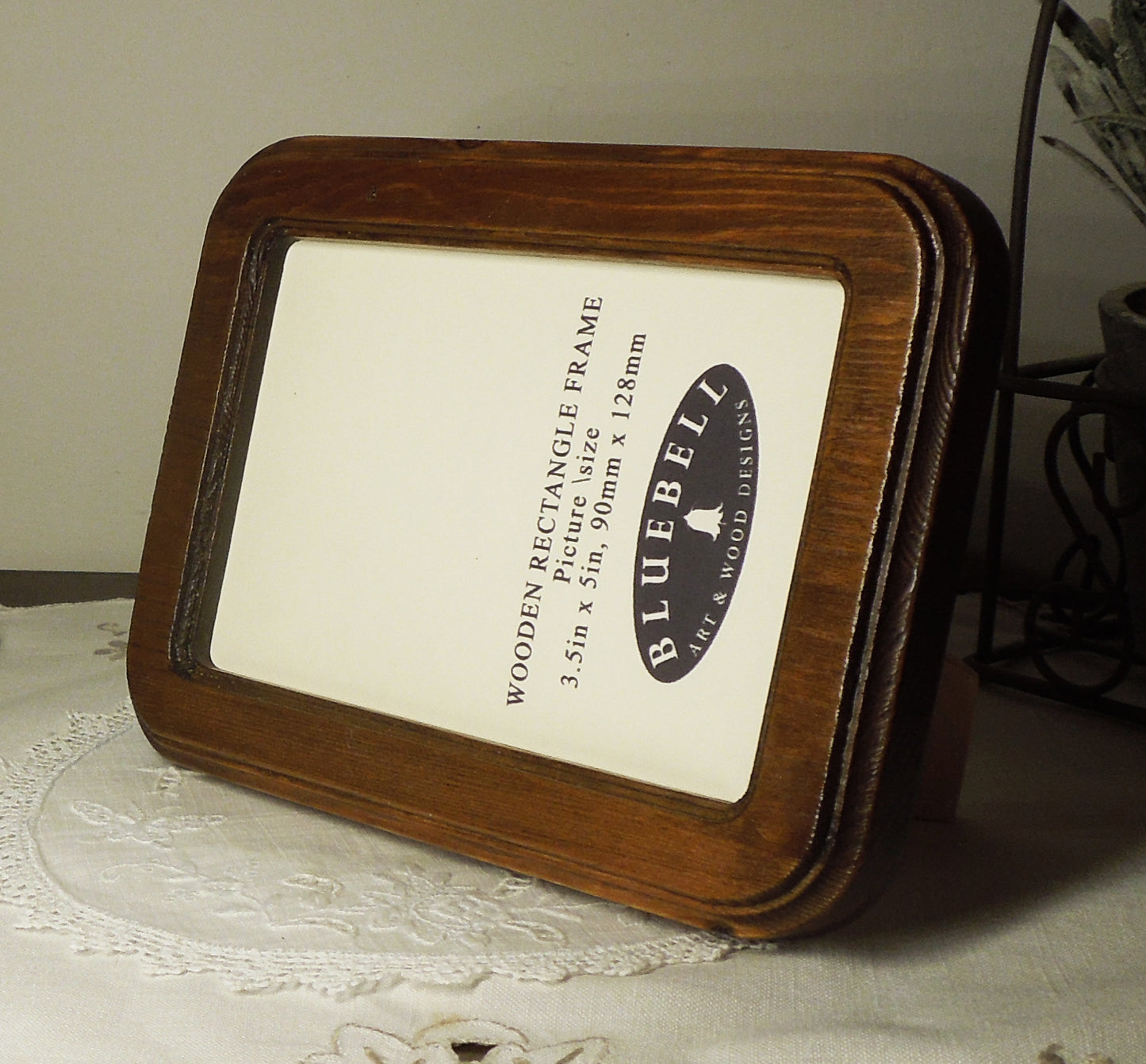 Light Oak 3.5" x 5" Rectangle Roman Edged Handmade Wooden Photo Picture Frame