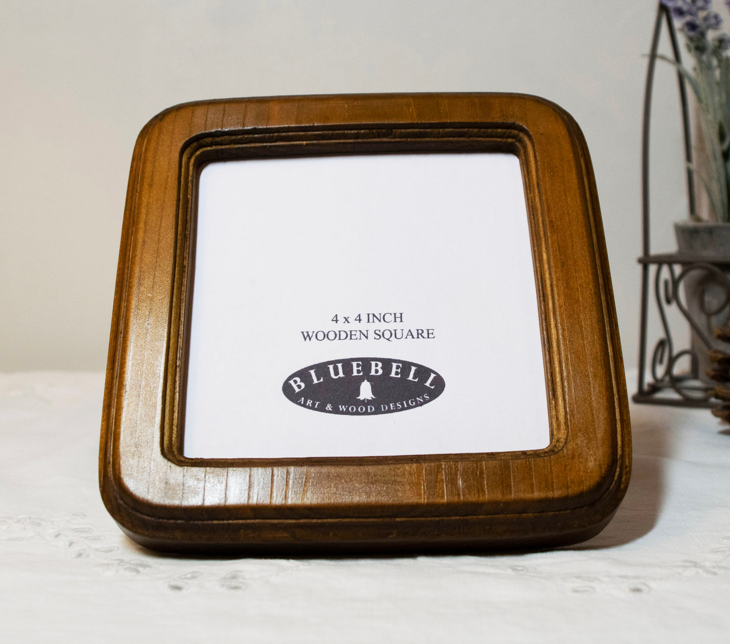 Light Oak 4" x 4" Square Handmade Wooden Photo Picture Frame
