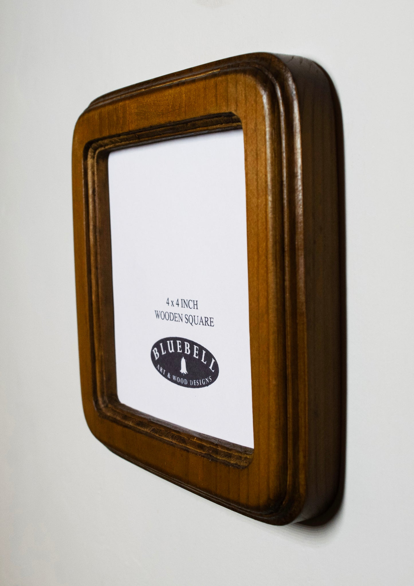 Light Oak 4" x 4" Square Handmade Wooden Photo Picture Frame