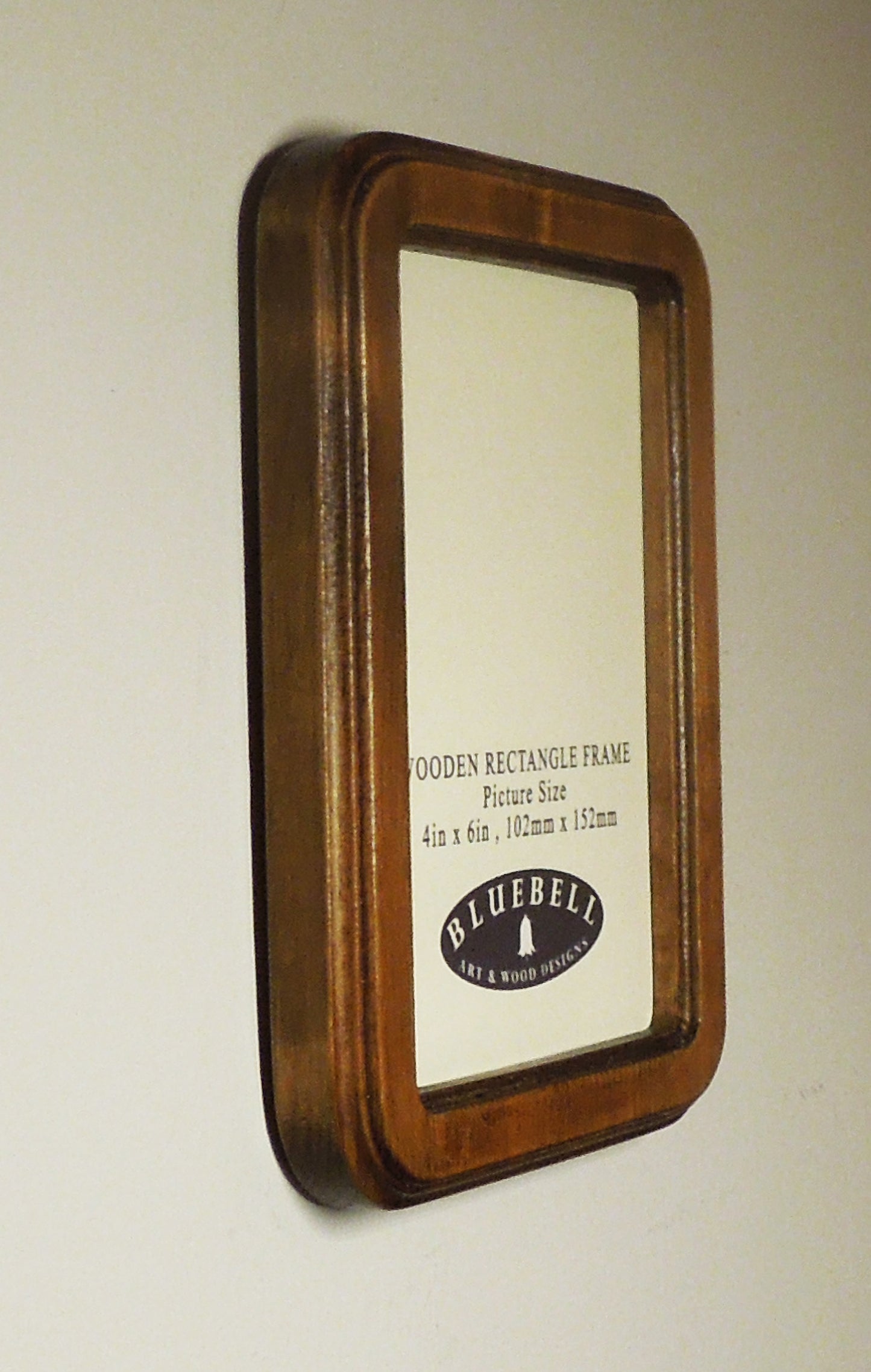 Light Oak 4" x 6" Rectangle Roman Edged Handmade Wooden Photo Picture Frame