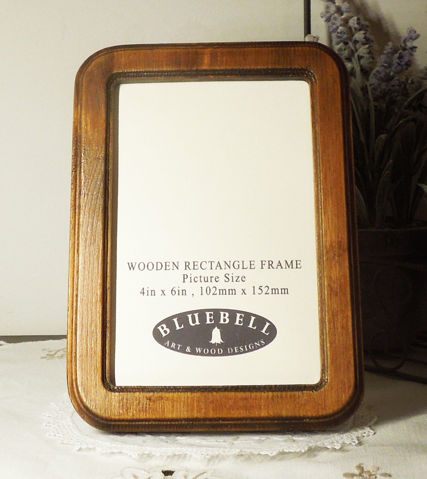 Light Oak 4" x 6" Rectangle Roman Edged Handmade Wooden Photo Picture Frame