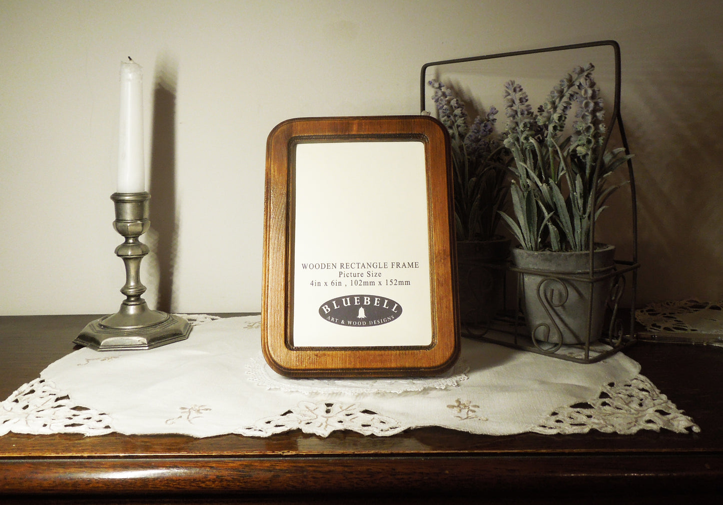 Light Oak 4" x 6" Rectangle Roman Edged Handmade Wooden Photo Picture Frame