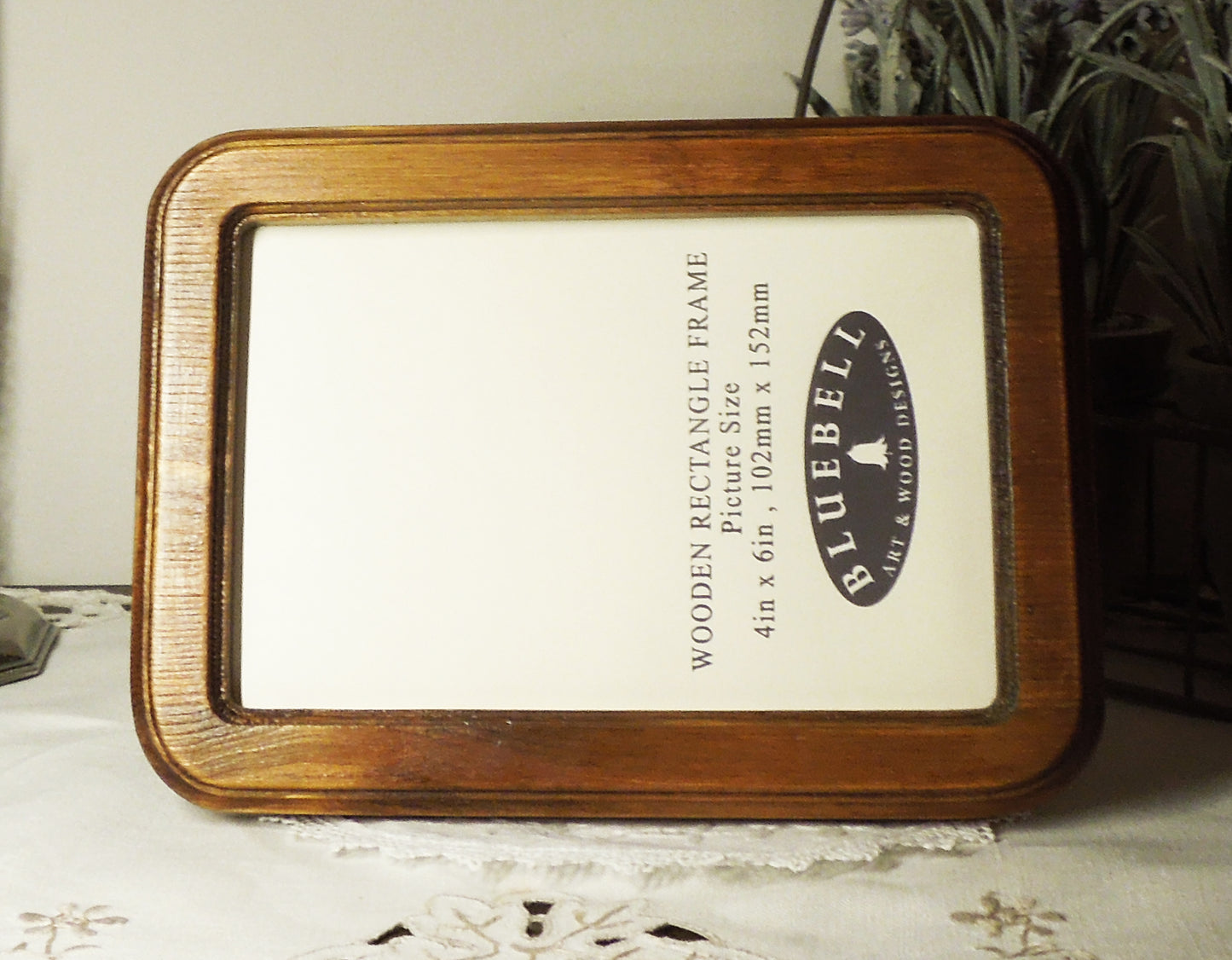 Light Oak 4" x 6" Rectangle Roman Edged Handmade Wooden Photo Picture Frame