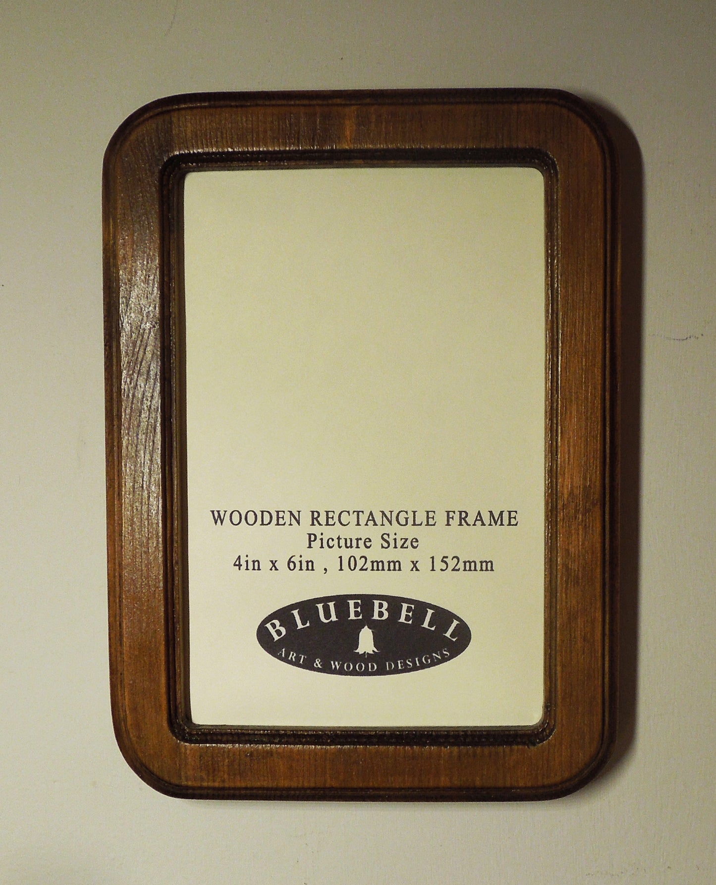 Light Oak 4" x 6" Rectangle Roman Edged Handmade Wooden Photo Picture Frame