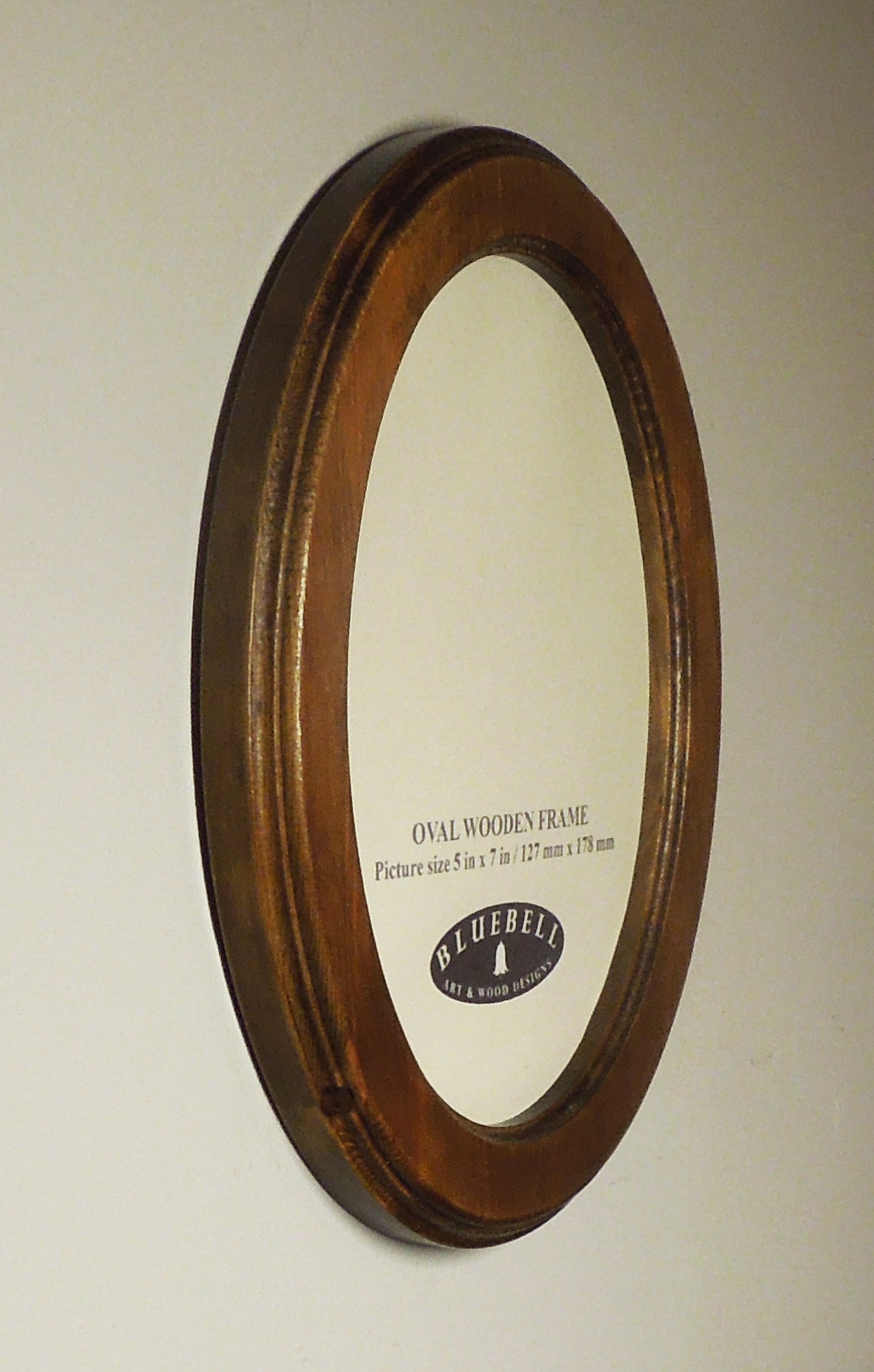 Light Oak 5" x 7" Oval Roman Edged Handmade Wooden Photo Picture Frame