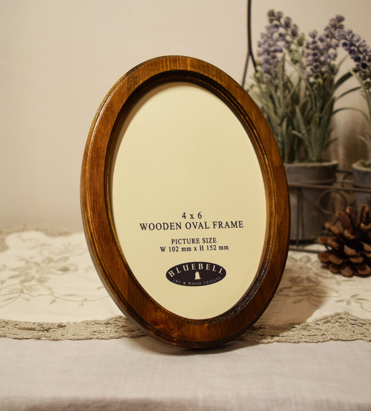 Light Oak 4" x 6" Oval Handmade Wooden Photo Picture Frame