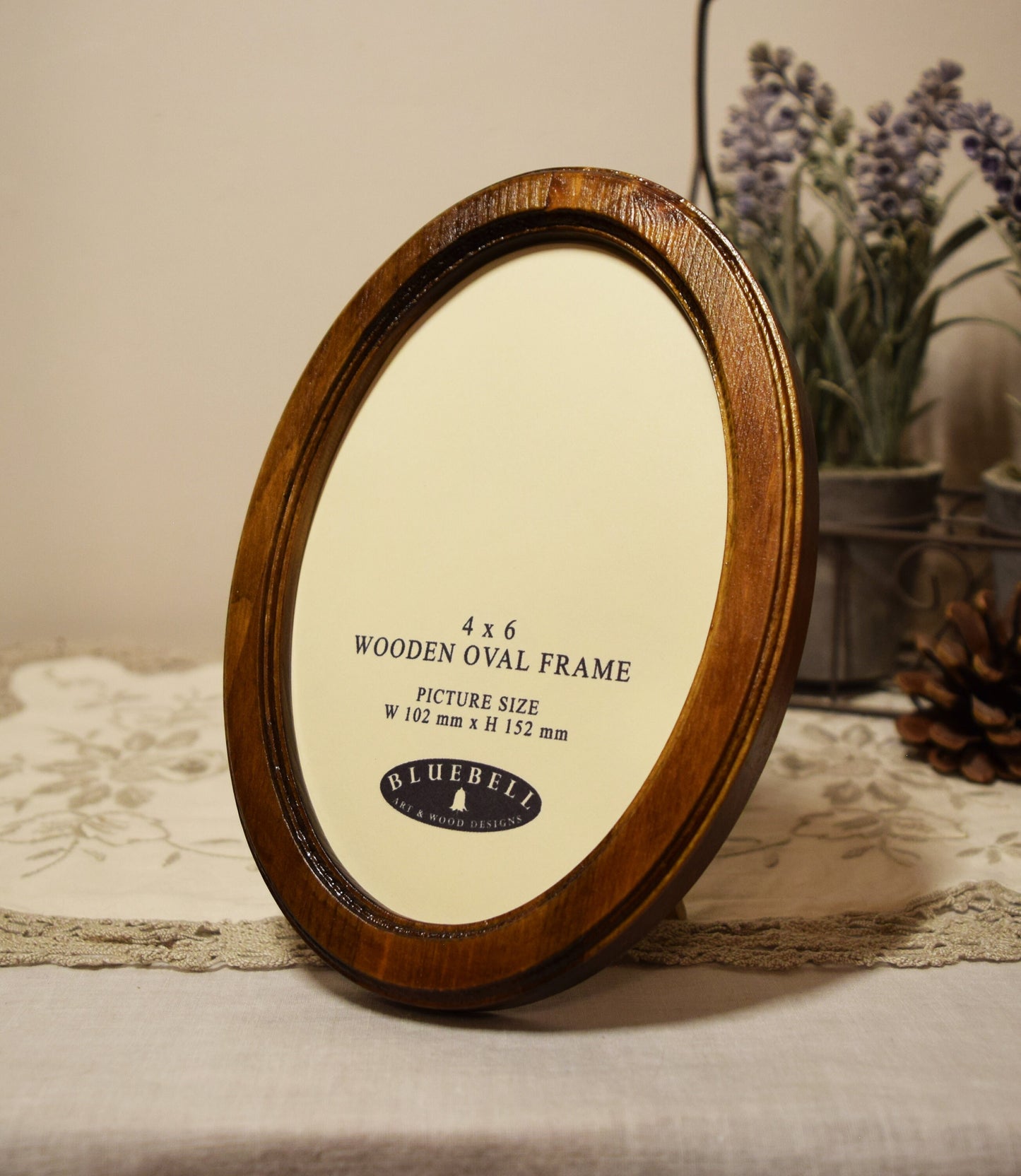 Light Oak 4" x 6" Oval Handmade Wooden Photo Picture Frame