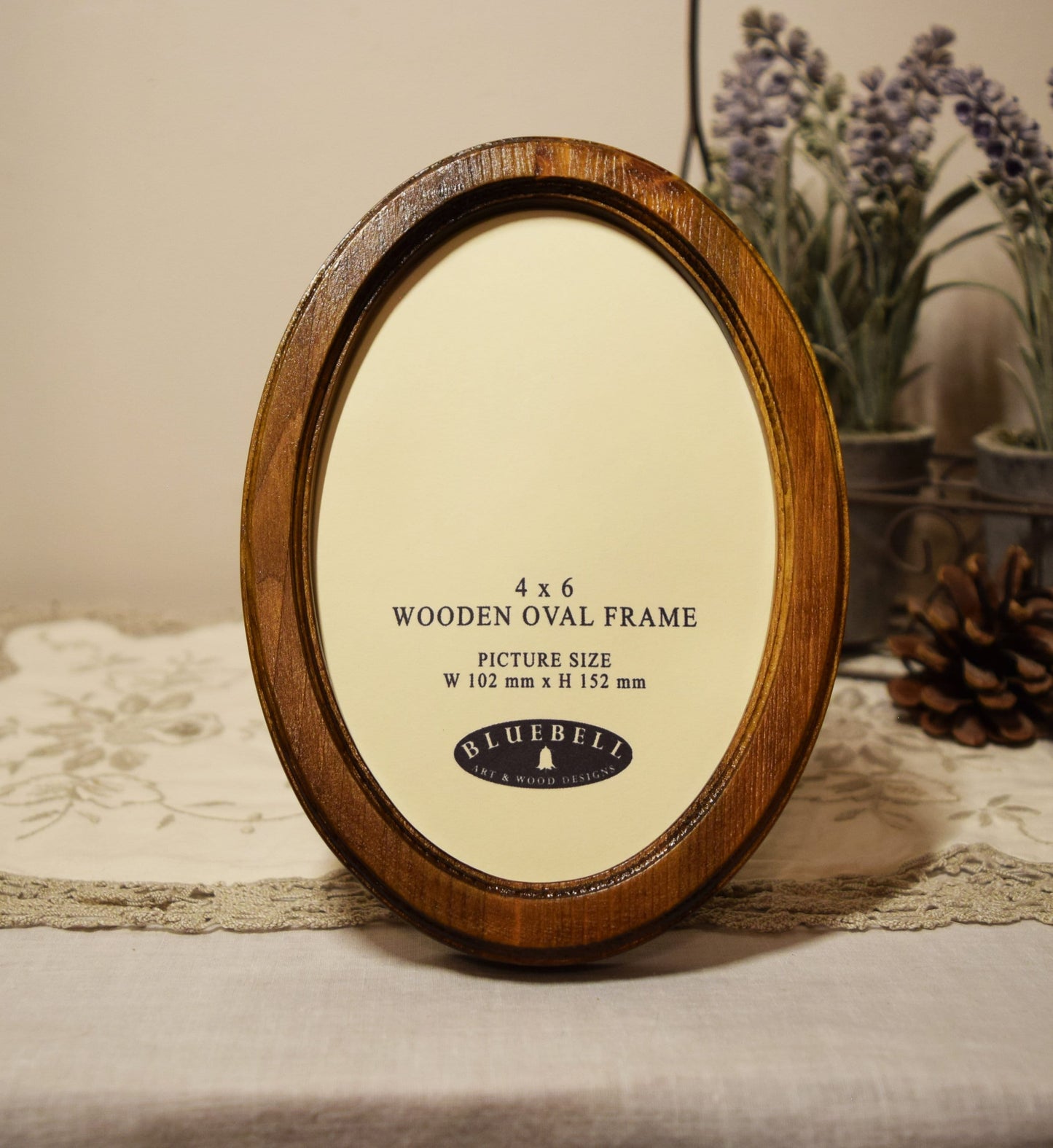 Light Oak 4" x 6" Oval Handmade Wooden Photo Picture Frame