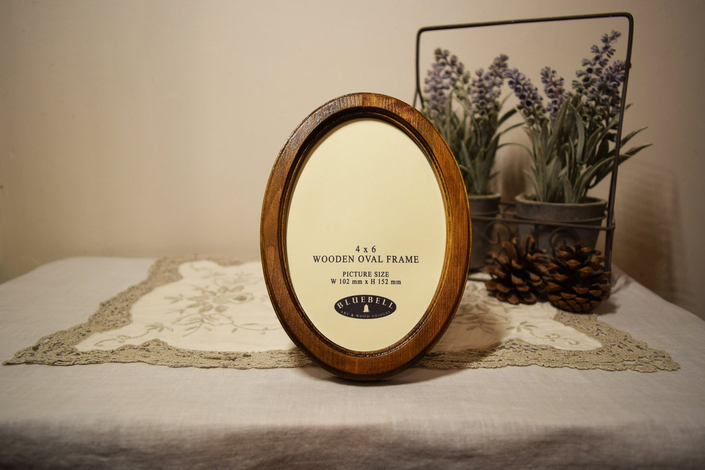Light Oak 4" x 6" Oval Handmade Wooden Photo Picture Frame