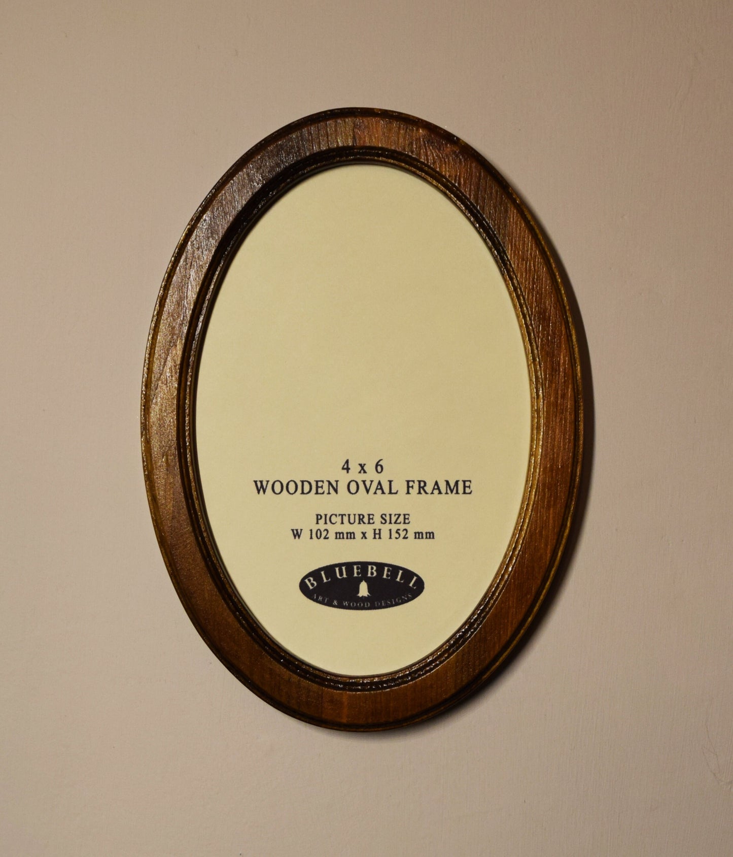 Light Oak 4" x 6" Oval Handmade Wooden Photo Picture Frame