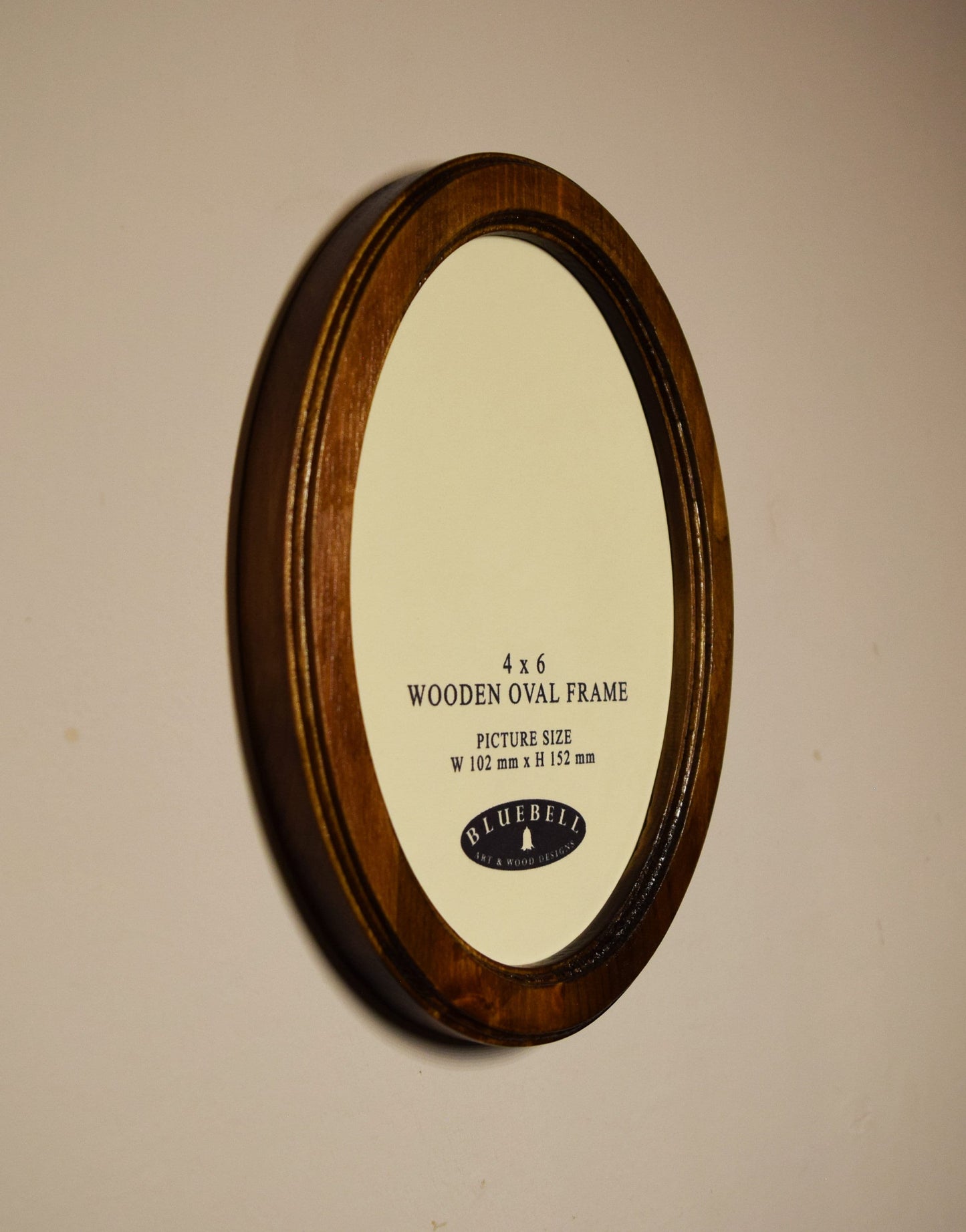 Light Oak 4" x 6" Oval Handmade Wooden Photo Picture Frame