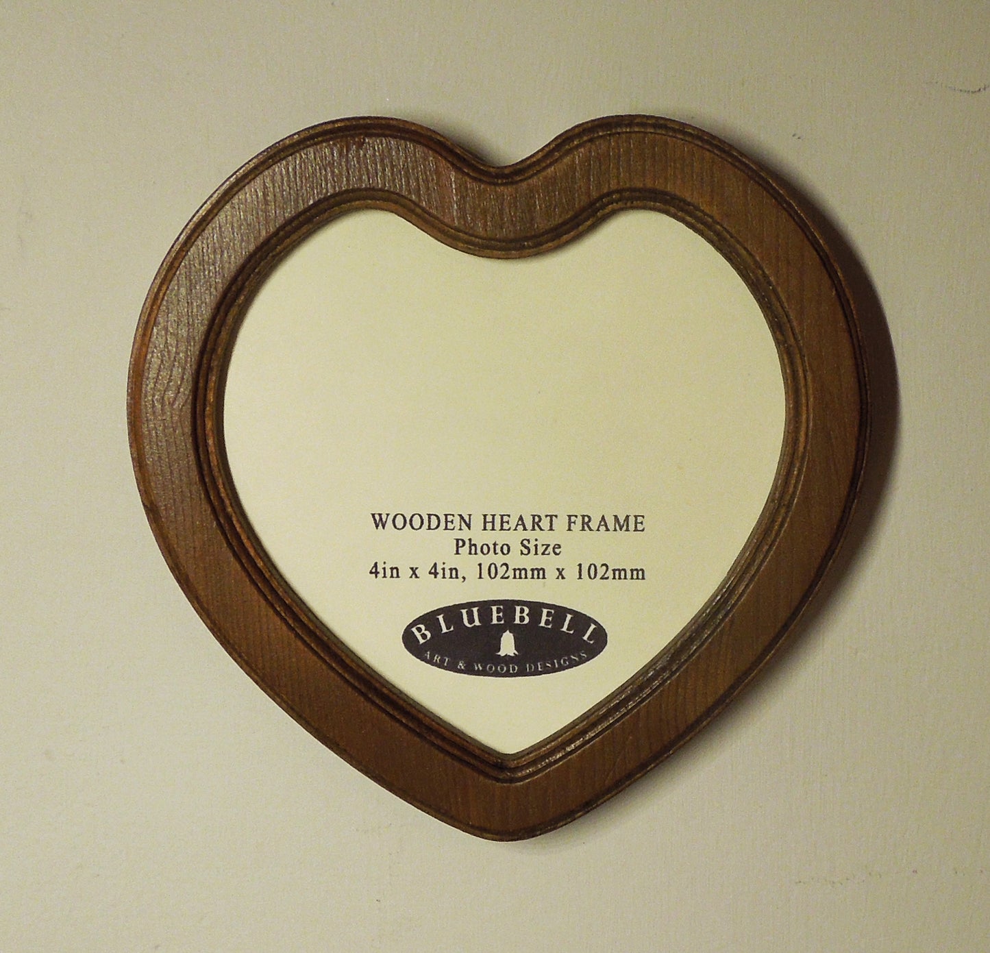 Light Oak 4" x 4" Heart Handmade Wooden Photo Picture Frame