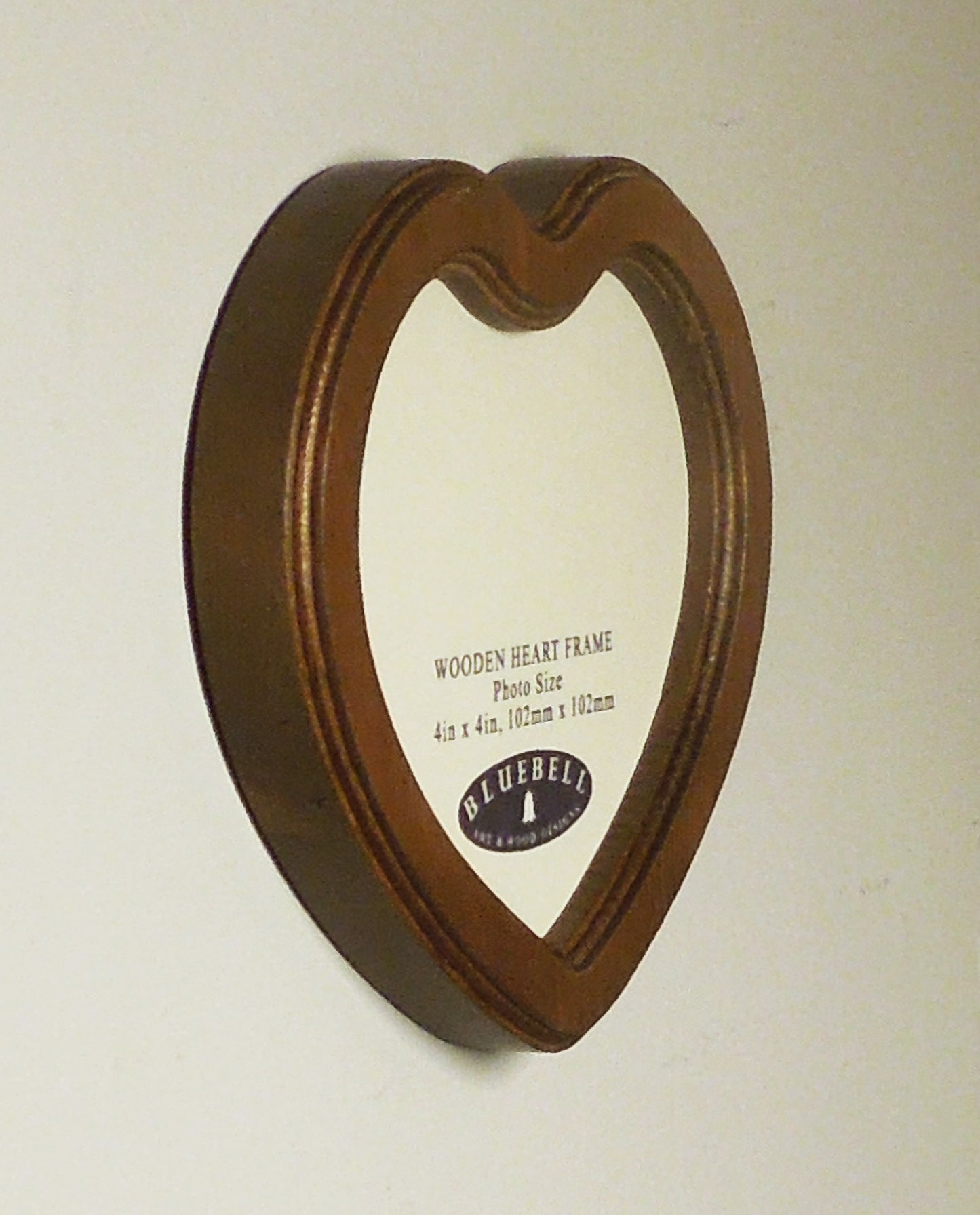 Light Oak 4" x 4" Heart Handmade Wooden Photo Picture Frame