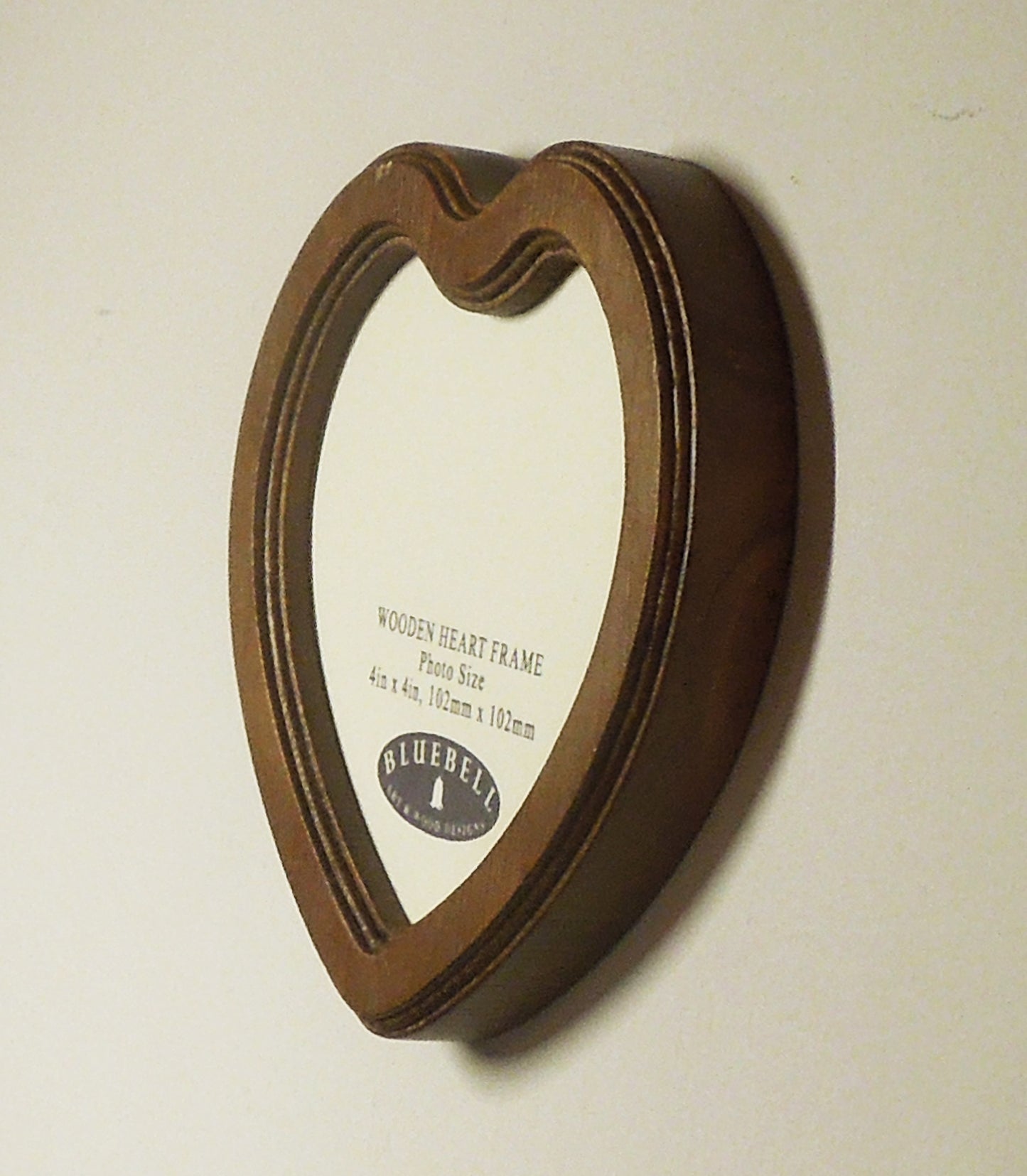 Light Oak 4" x 4" Heart Handmade Wooden Photo Picture Frame