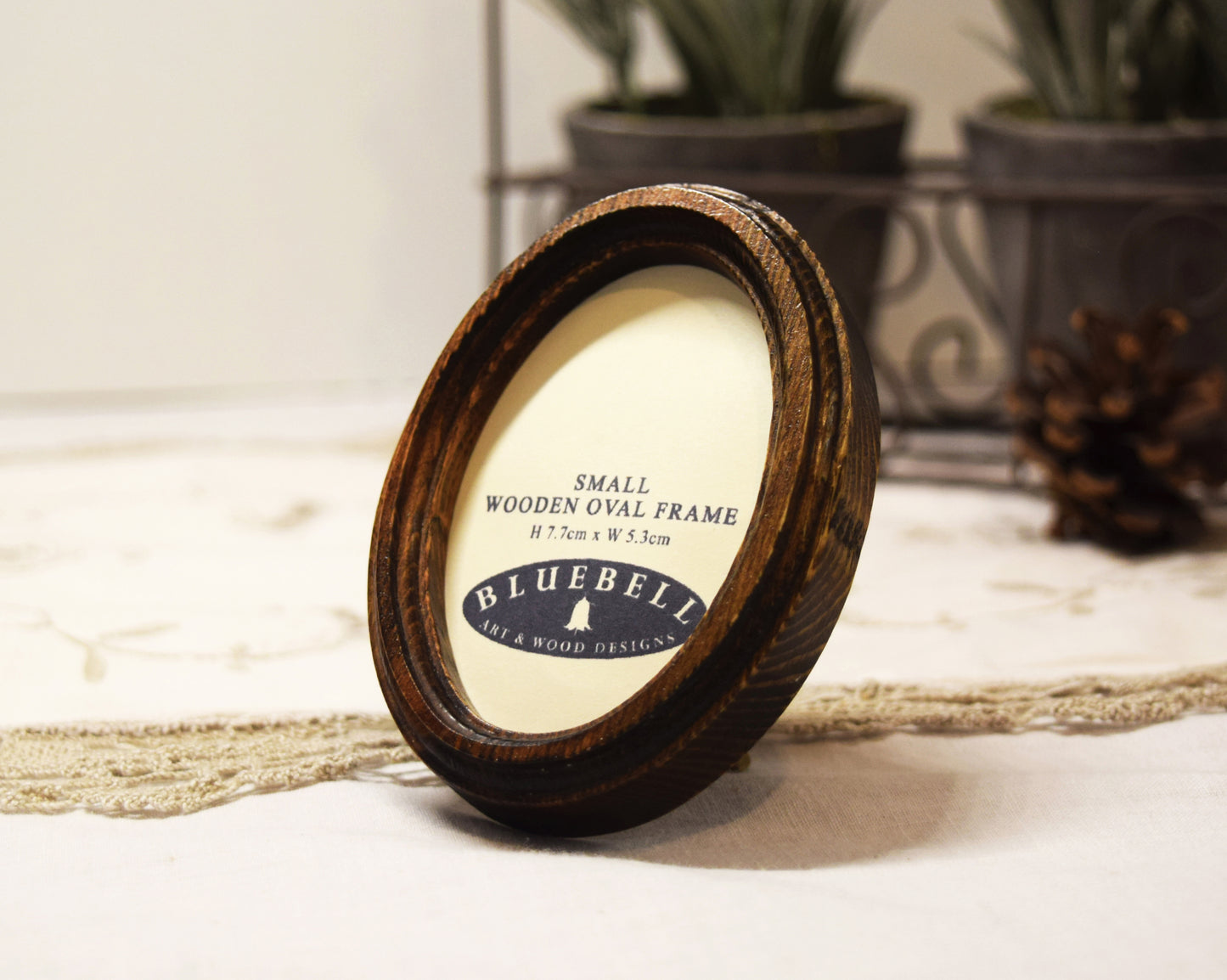 Light Oak 2" x 3" Oval Handmade Wooden Photo Picture Frame