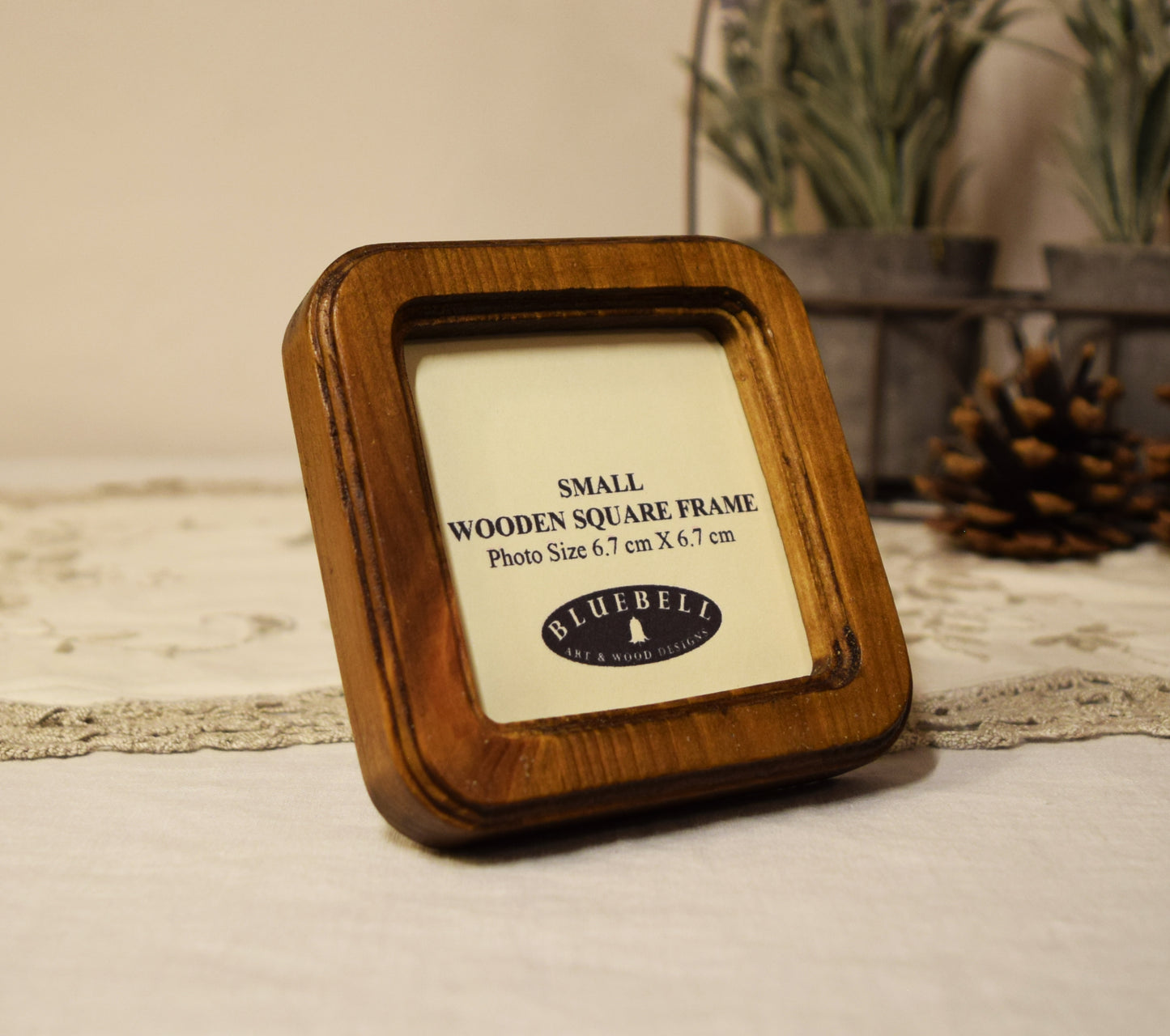 Light Oak 2.5" x 2.5" Square Handmade Wooden Photo Picture Frame