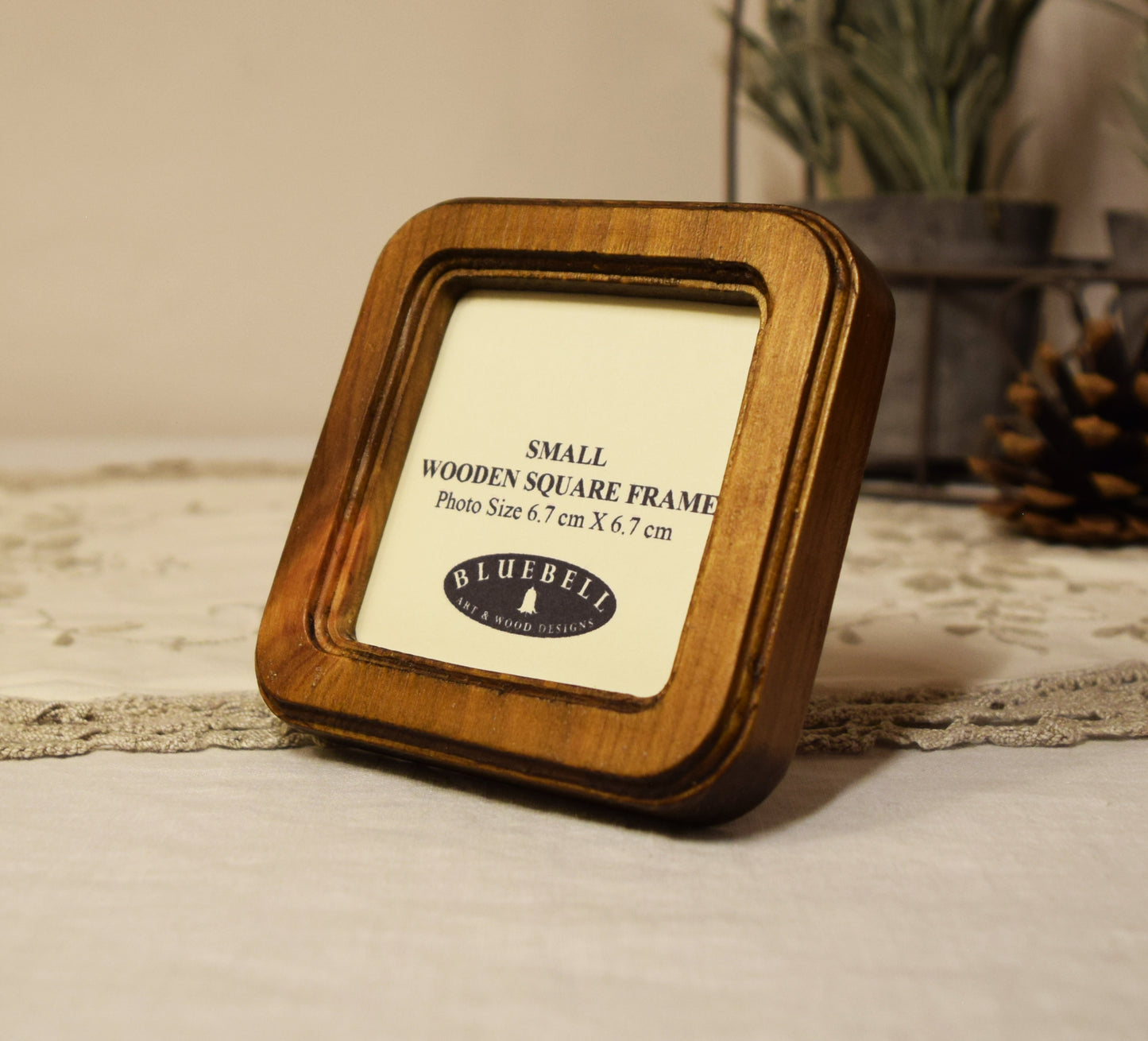 Light Oak 2.5" x 2.5" Square Handmade Wooden Photo Picture Frame