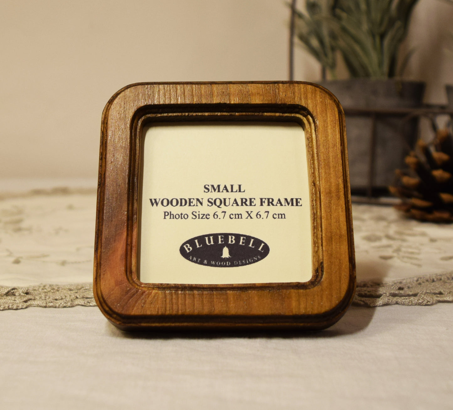 Light Oak 2.5" x 2.5" Square Handmade Wooden Photo Picture Frame