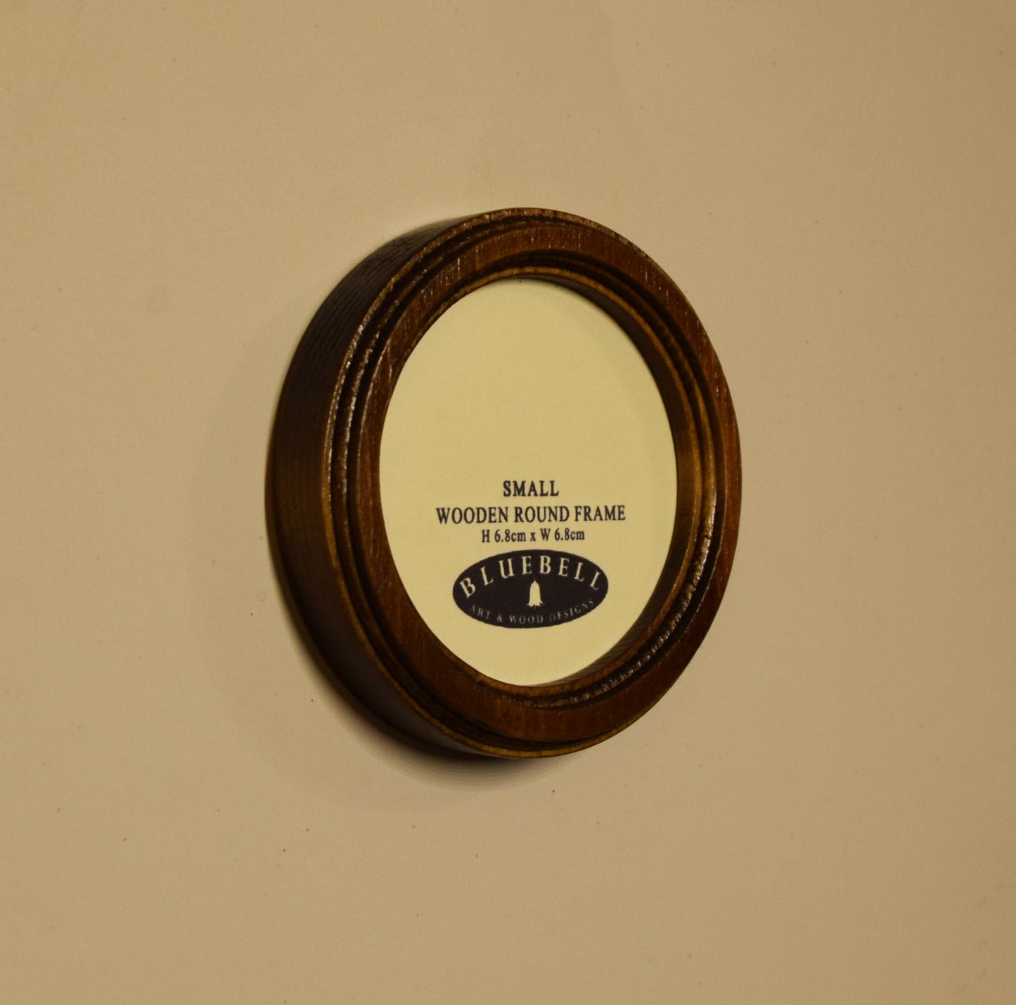 Light Oak 2.5" x 2.5" Round Handmade Wooden Photo Picture Frame