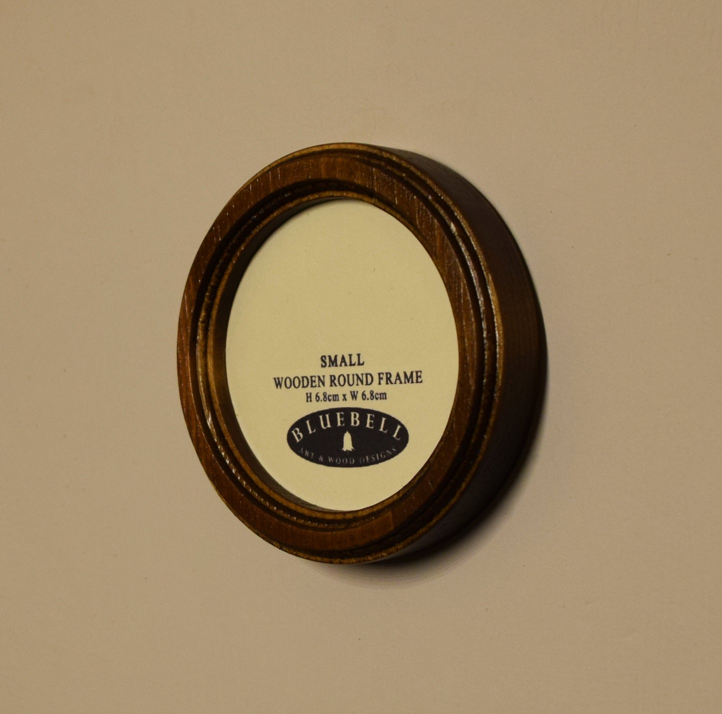 Light Oak 2.5" x 2.5" Round Handmade Wooden Photo Picture Frame
