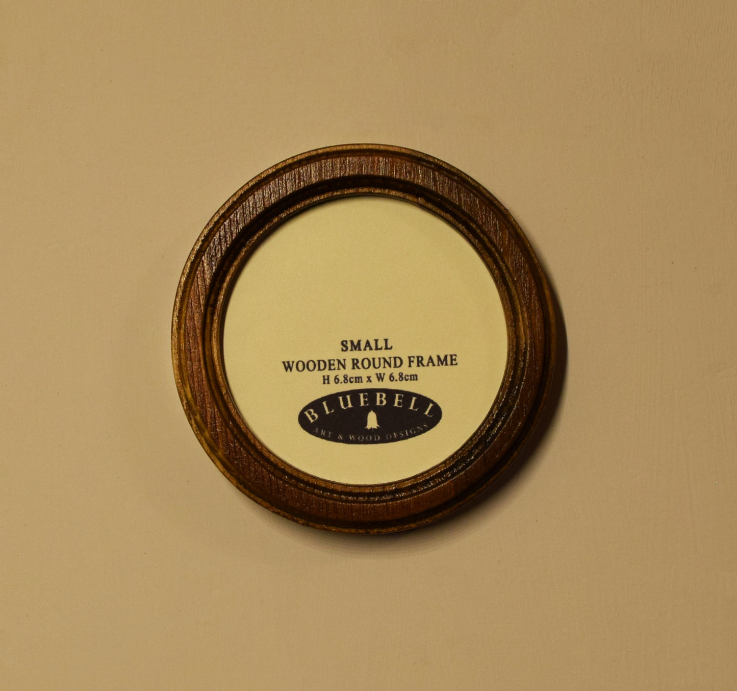 Light Oak 2.5" x 2.5" Round Handmade Wooden Photo Picture Frame