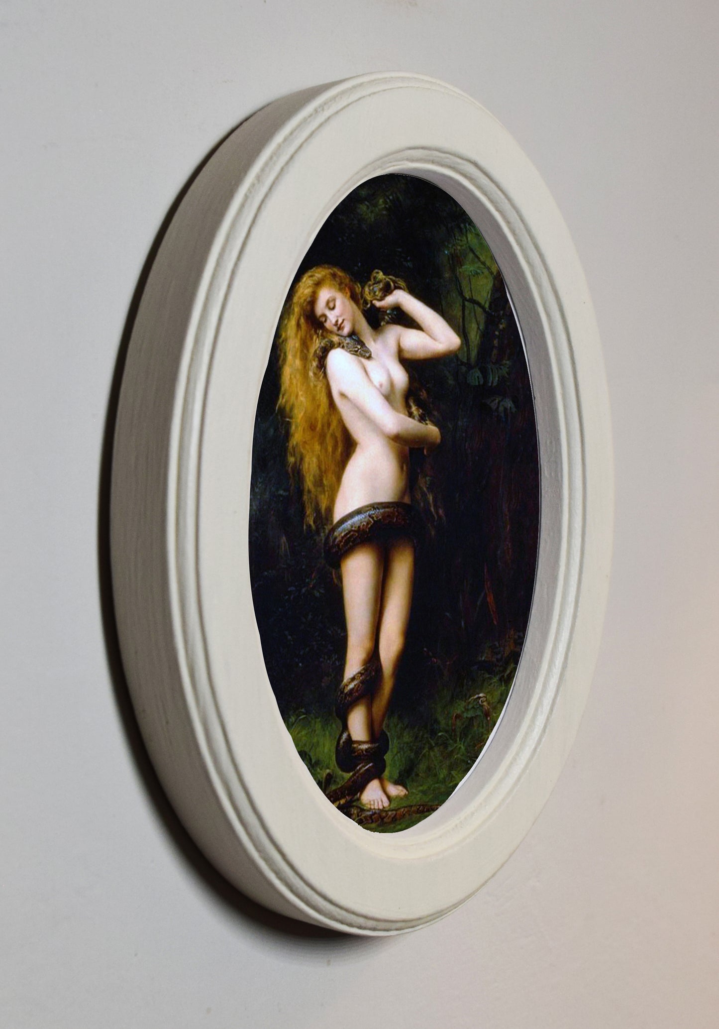 Lilith John Collier 1887 4" x 6" Oval Wooden Framed Classic Art Print