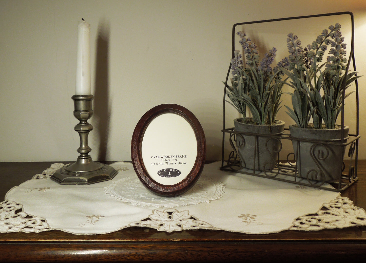 Mahogany 3" x 4" Oval Handmade Wooden Photo Picture Frame
