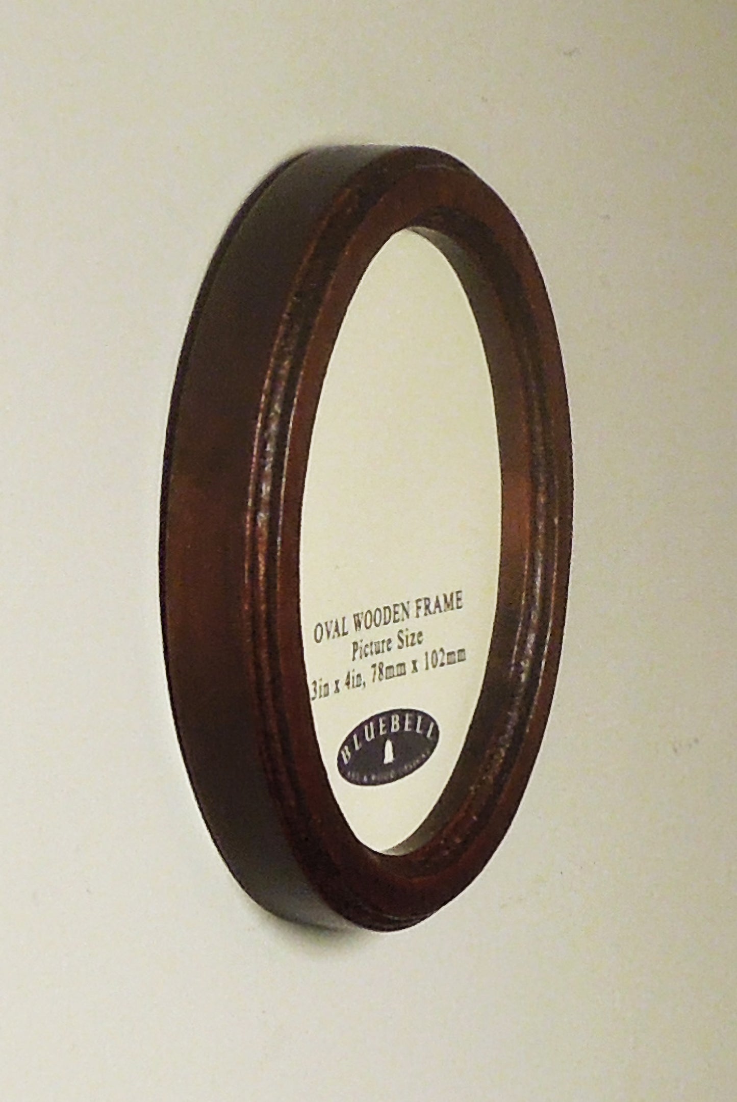 Mahogany 3" x 4" Oval Handmade Wooden Photo Picture Frame
