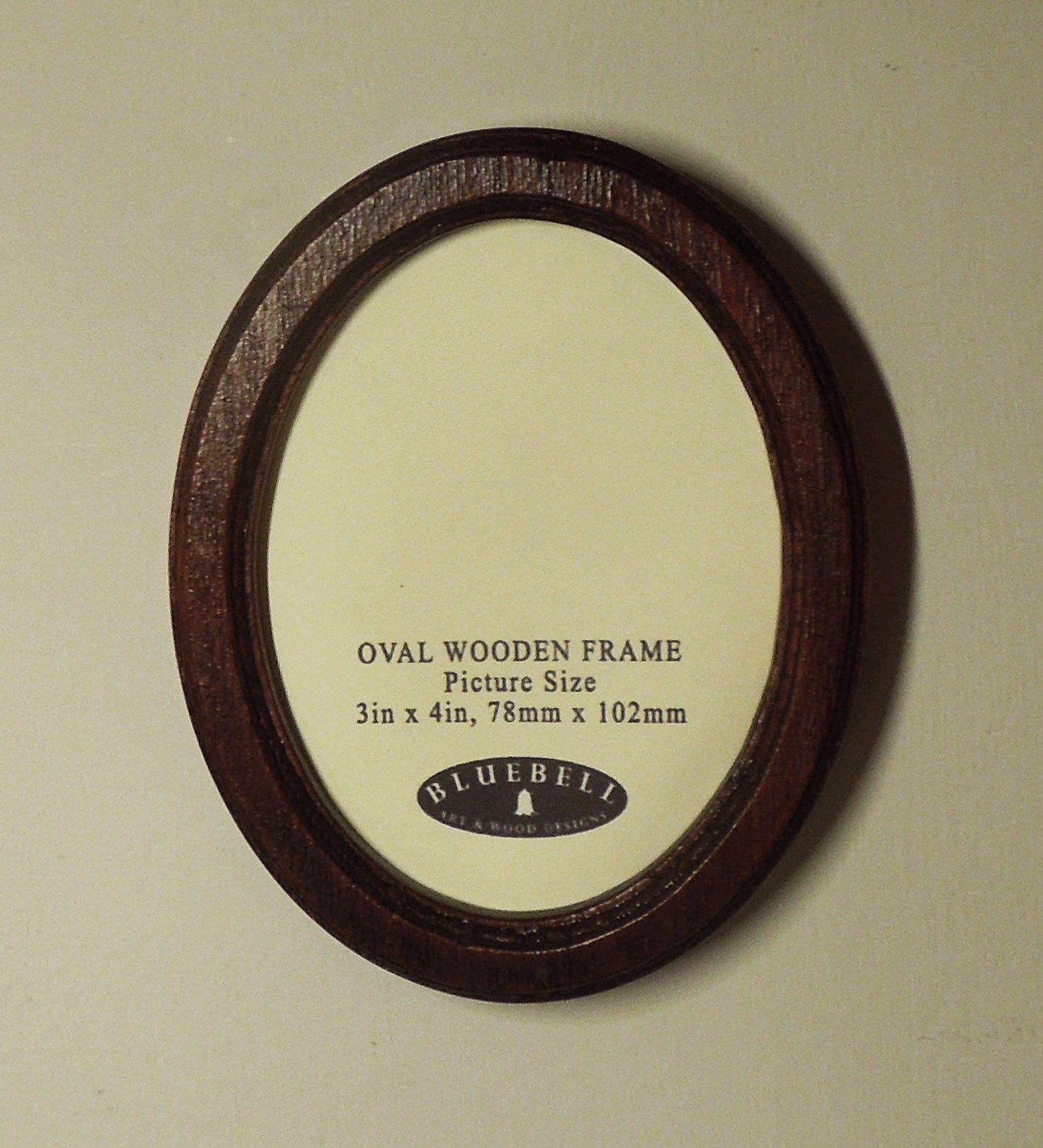 Mahogany 3" x 4" Oval Handmade Wooden Photo Picture Frame