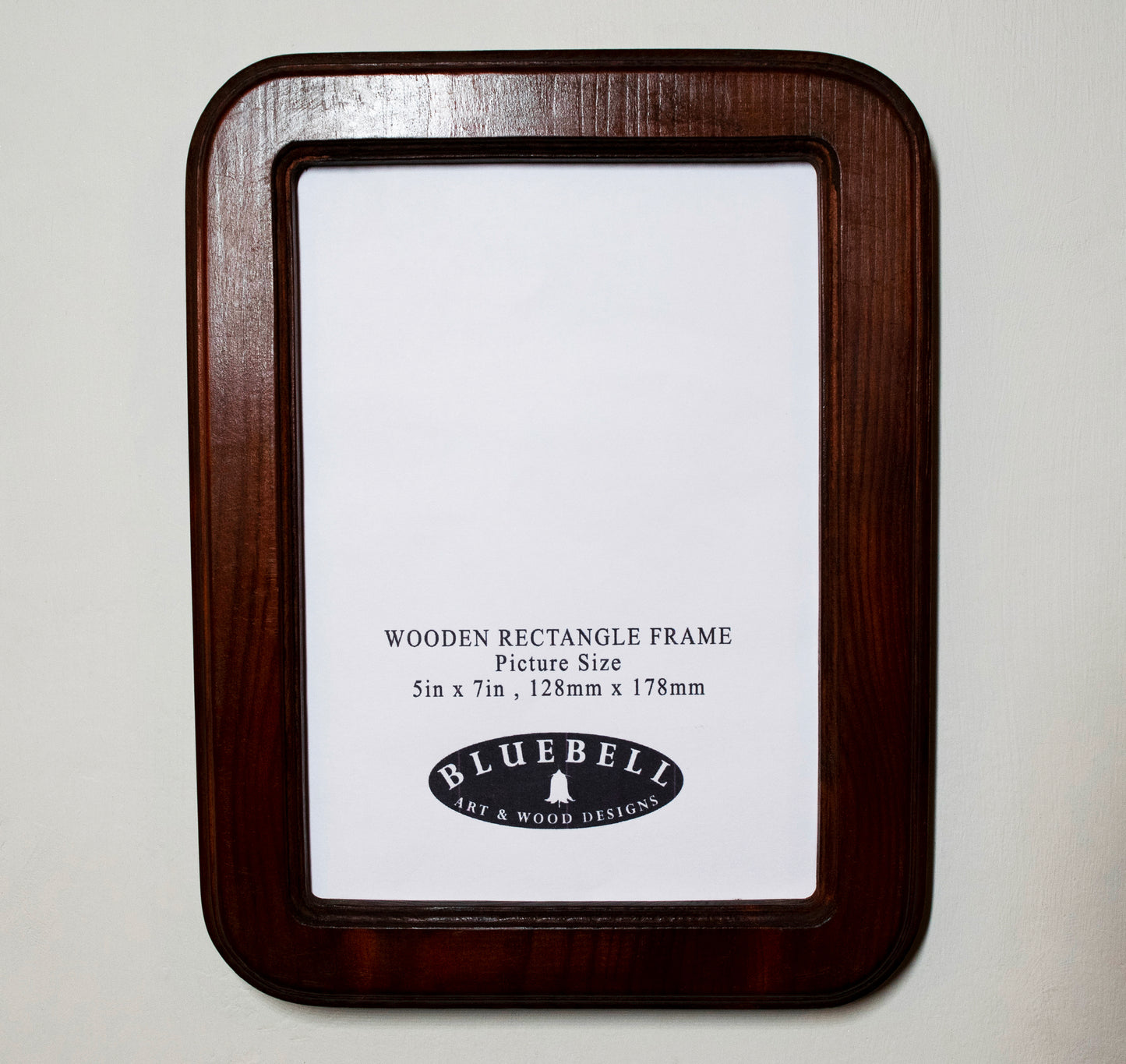 Mahogany 5" x 7" Rectangle Roman Edged Handmade Wooden Photo Picture Frame