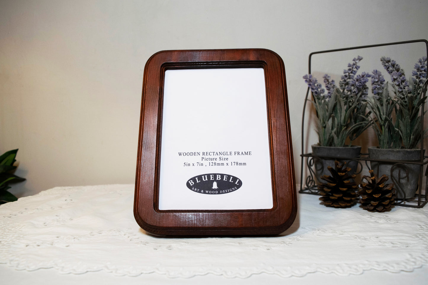 Mahogany 5" x 7" Rectangle Roman Edged Handmade Wooden Photo Picture Frame