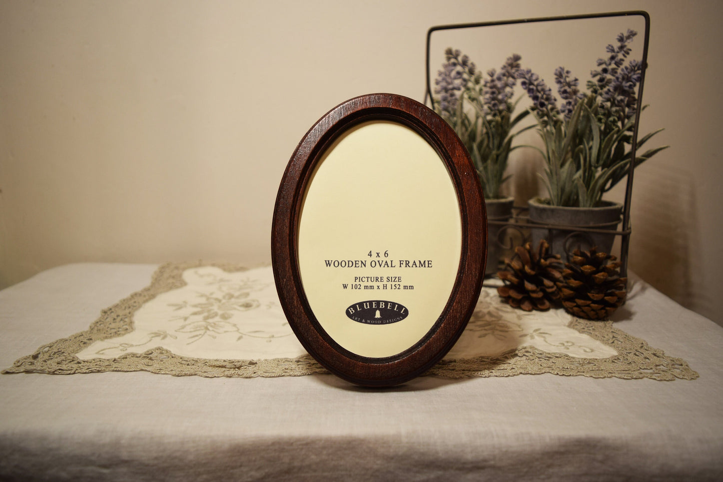 Mahogany 4" x 6" Oval Handmade Wooden Photo Picture Frame