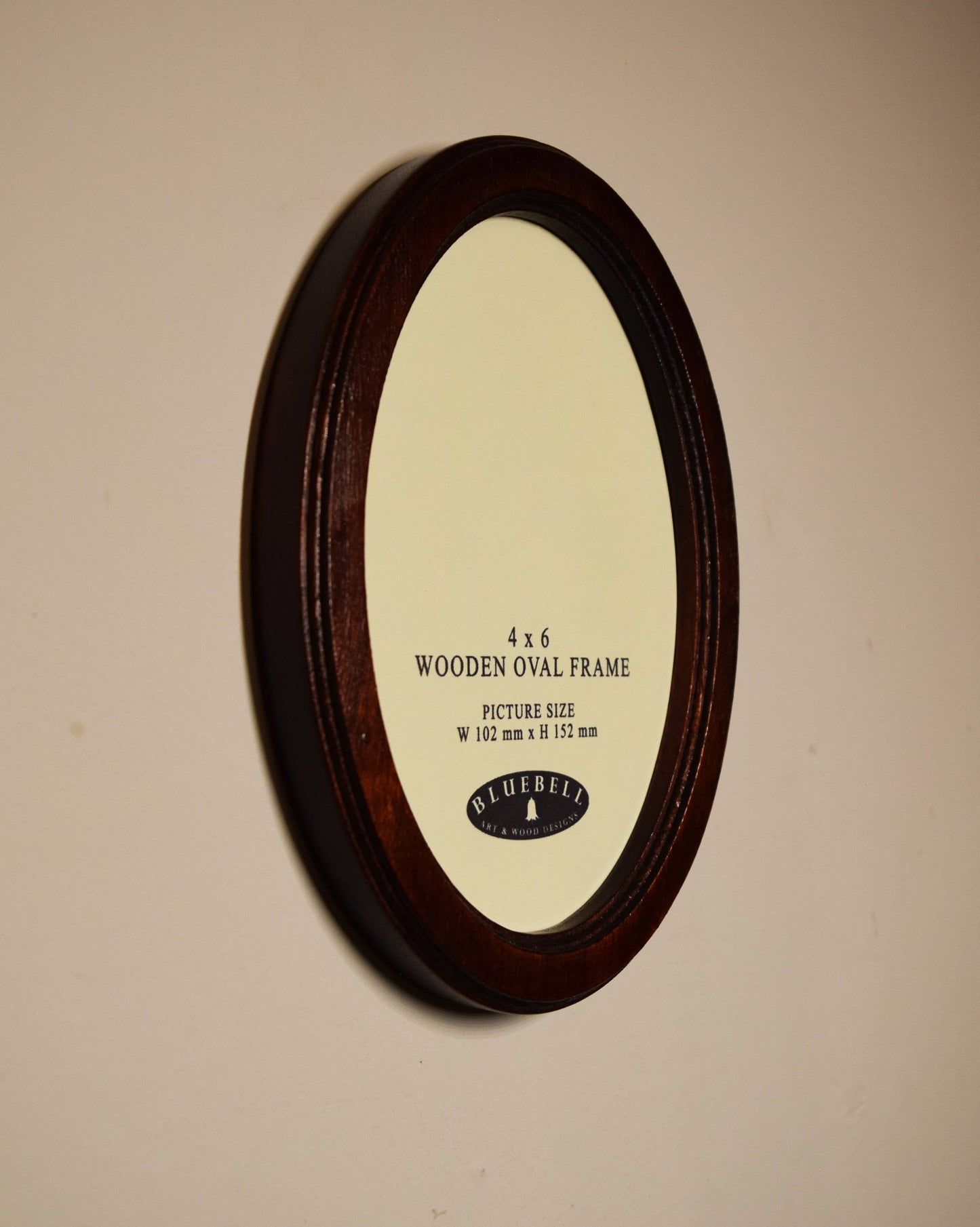 Mahogany 4" x 6" Oval Handmade Wooden Photo Picture Frame