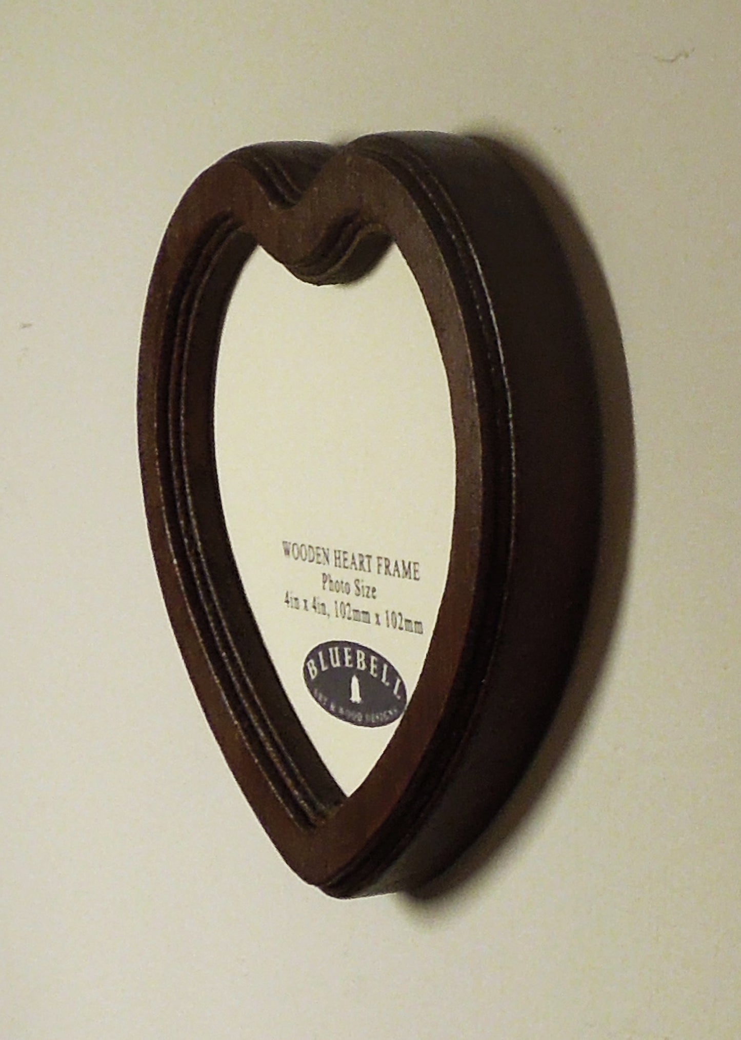 Mahogany 4" x 4" Heart Handmade Wooden Photo Picture Frame