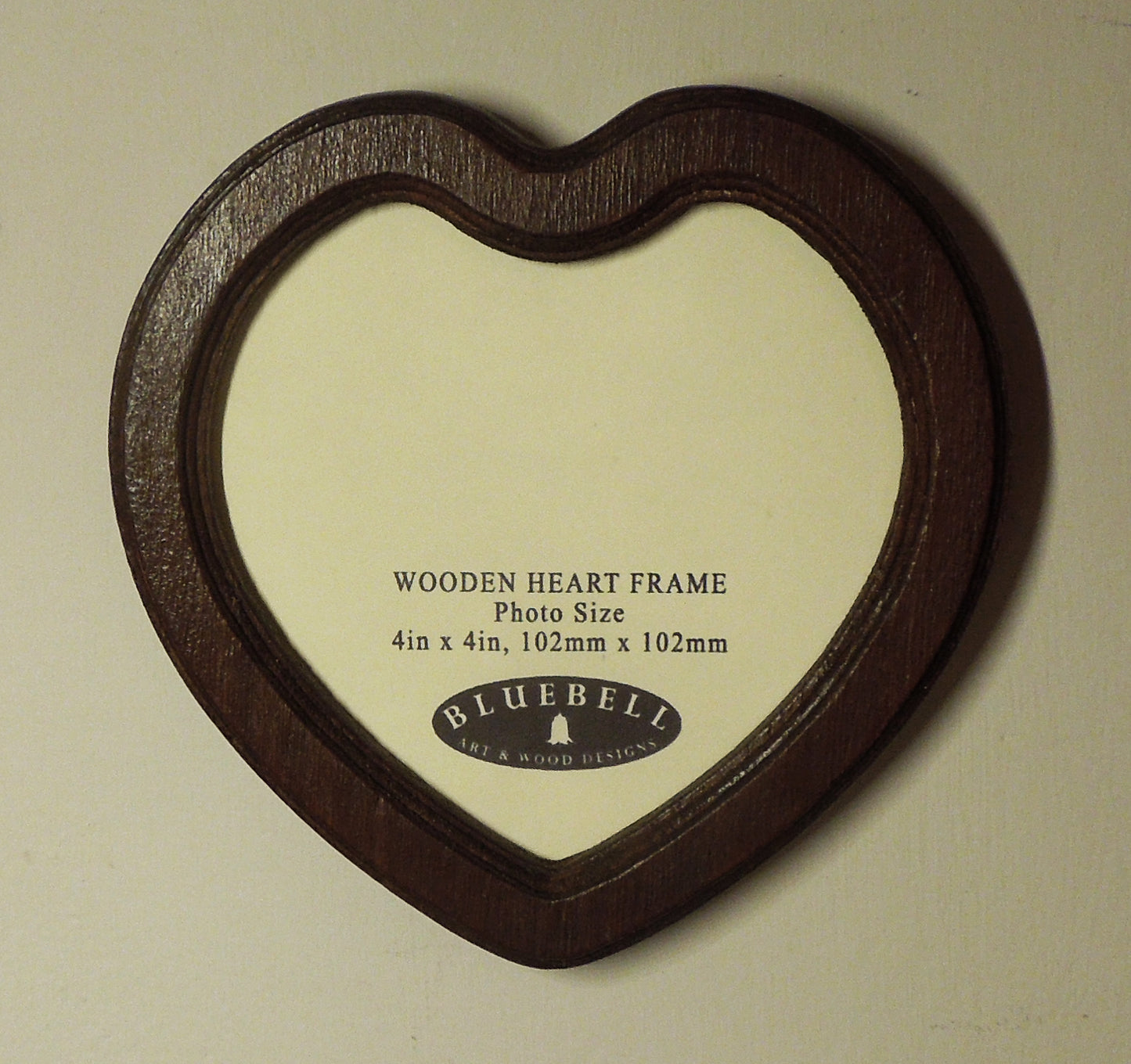 Mahogany 4" x 4" Heart Handmade Wooden Photo Picture Frame