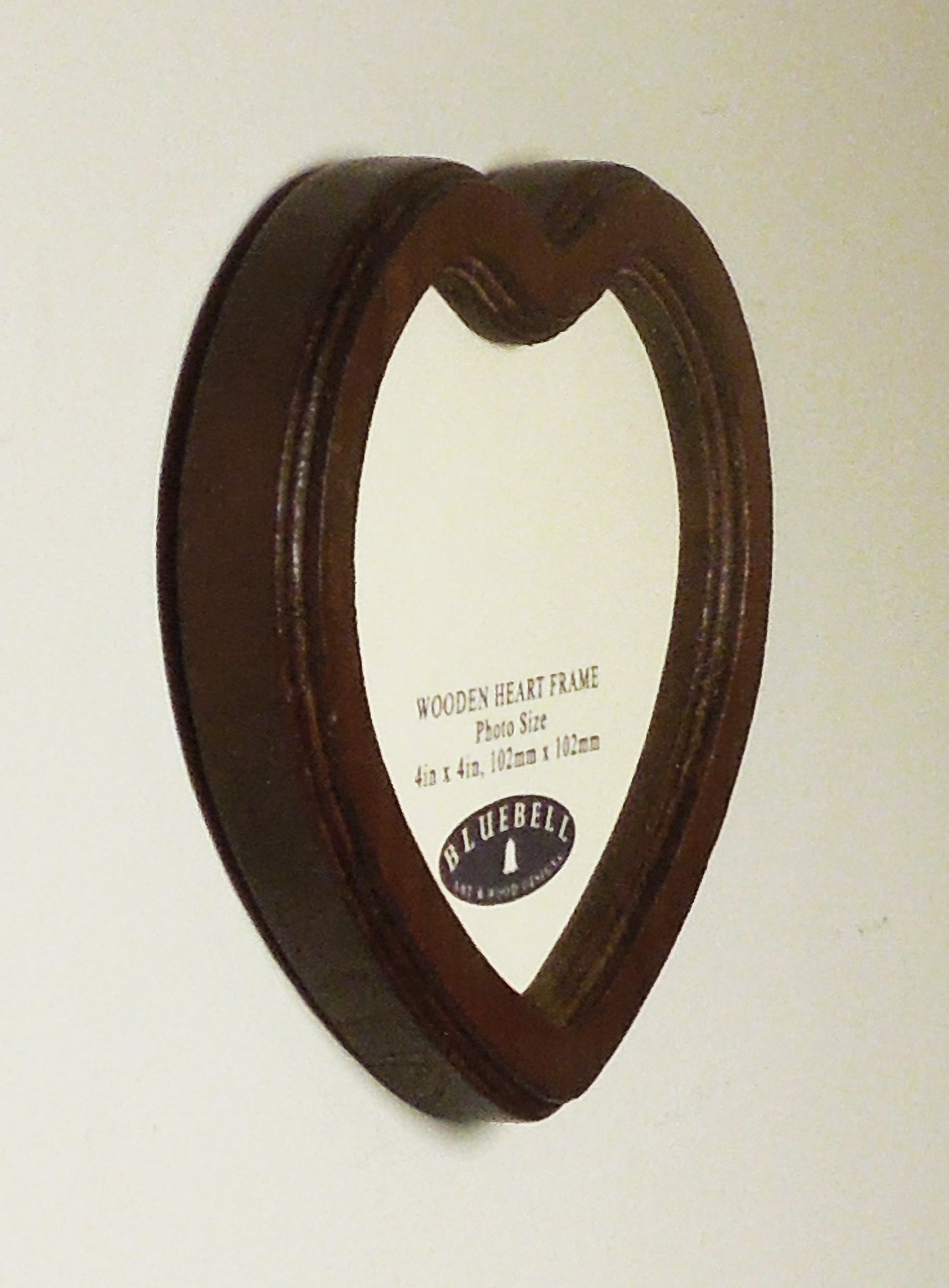 Mahogany 4" x 4" Heart Handmade Wooden Photo Picture Frame