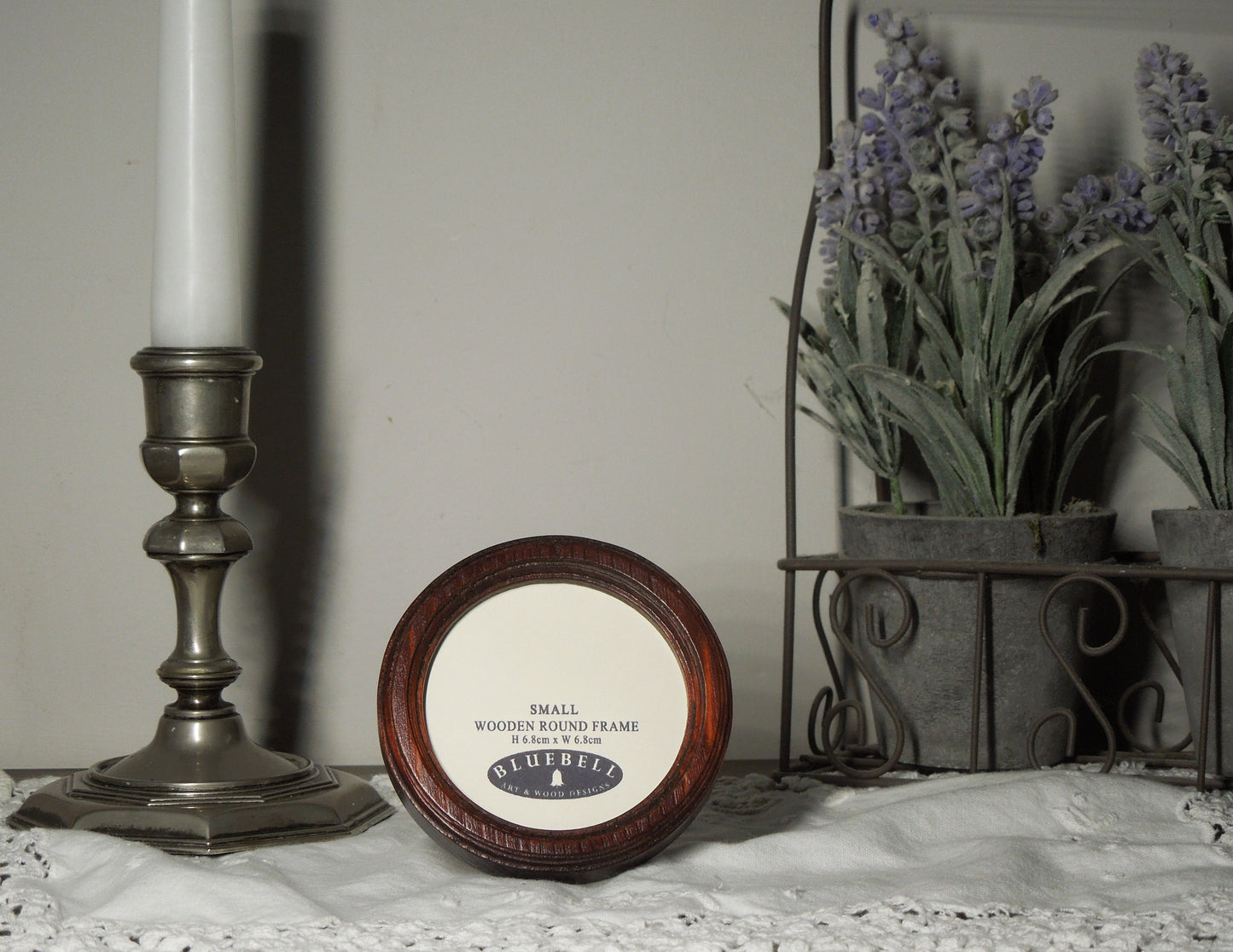 Mahogany 2.5" x 2.5" Round Handmade Wooden Photo Picture Frame