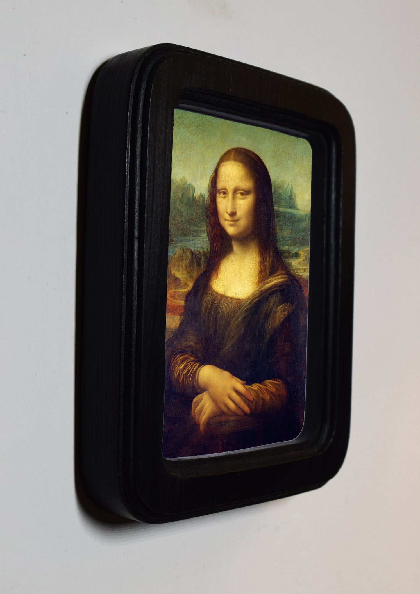 Mona Lisa Leonardo da Vinci 1503–1506 4" x 6" Rectangle Roman Edged Wooden Framed Classic Art Print