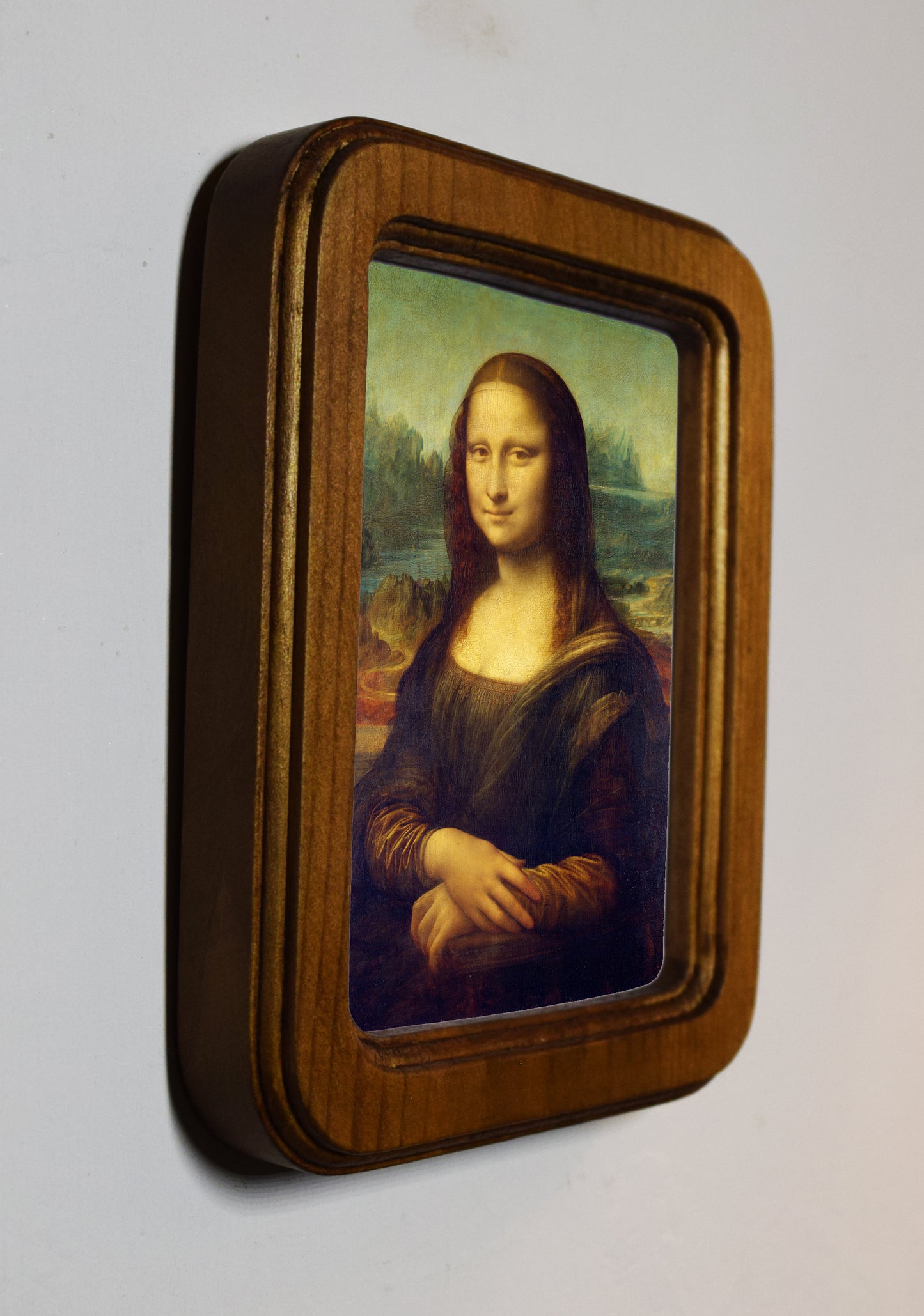 Mona Lisa Leonardo da Vinci 1503–1506 4" x 6" Rectangle Roman Edged Wooden Framed Classic Art Print