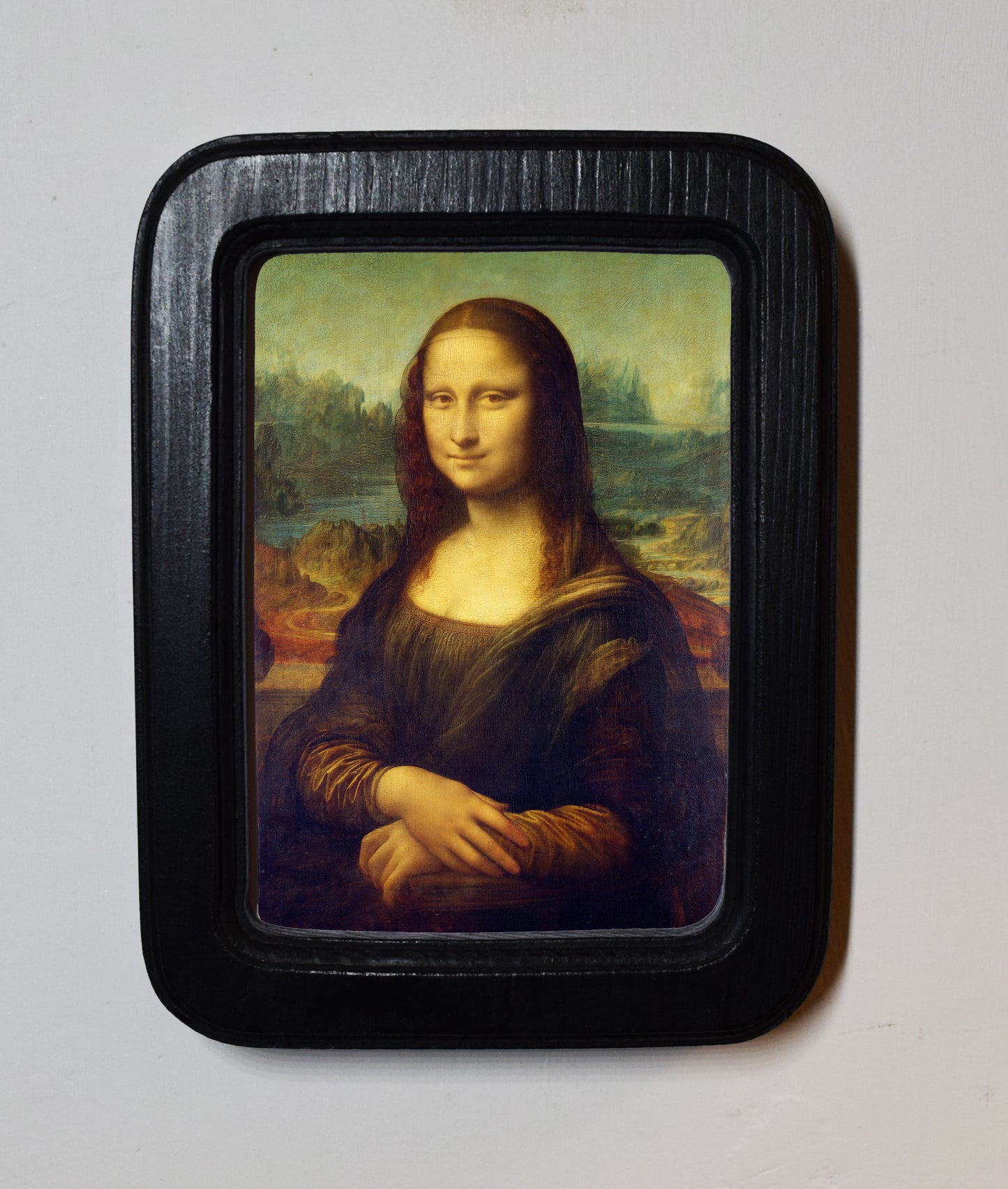 Mona Lisa Leonardo da Vinci 1503–1506 4" x 6" Rectangle Roman Edged Wooden Framed Classic Art Print